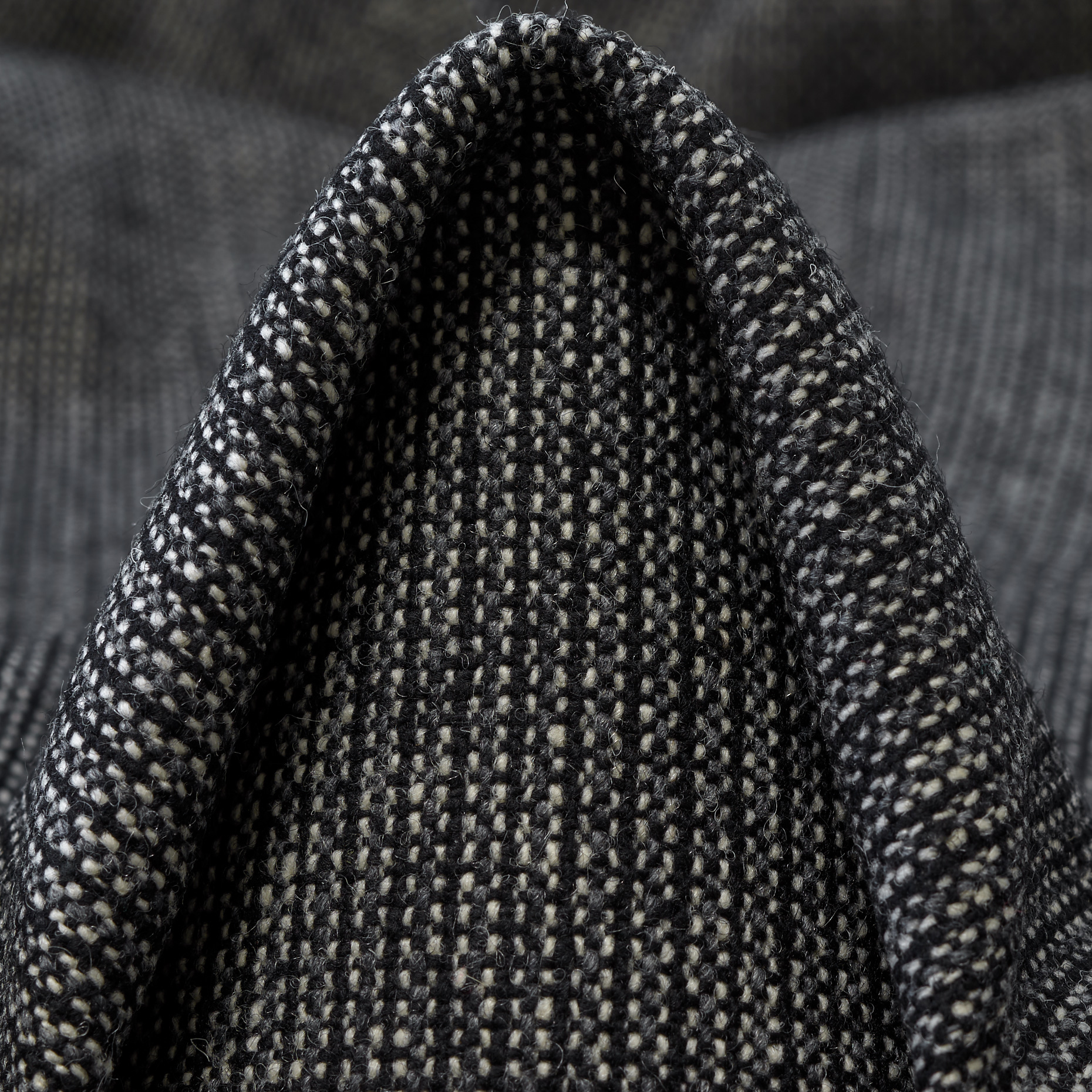 TWEED, VIRGIN WOOL, ANTIQUE WHITE&JET BLACK (F000038835)