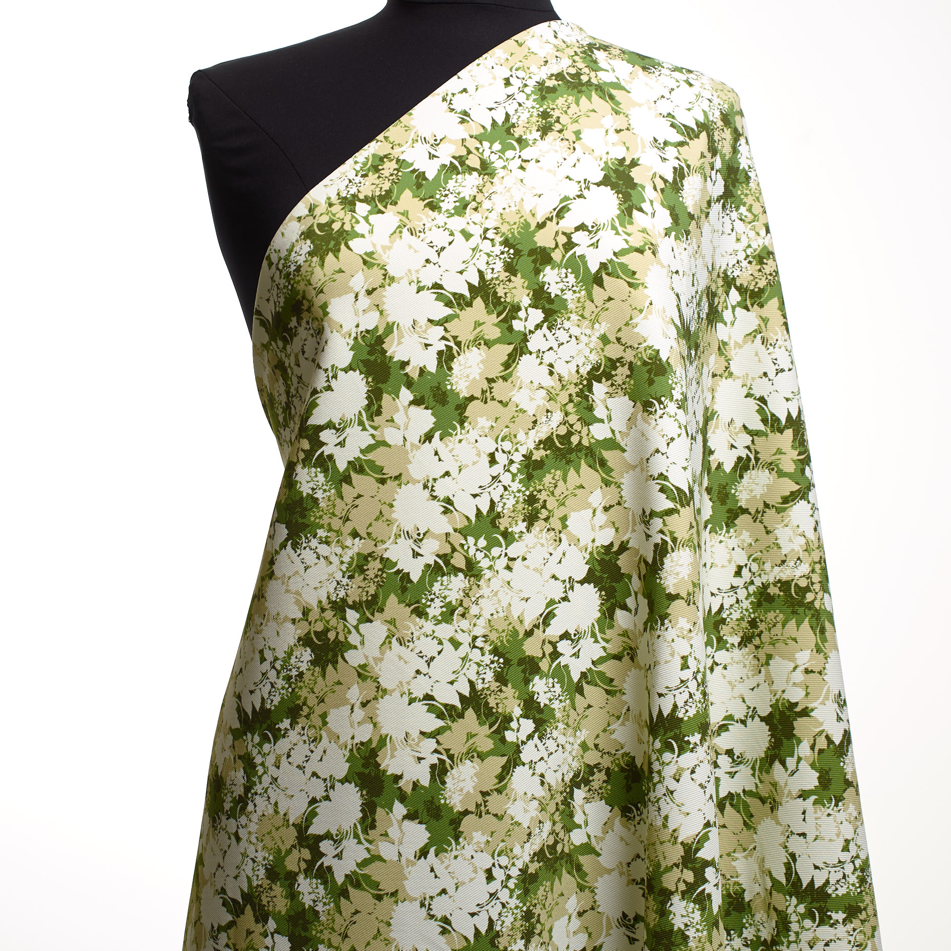 JERSEY, PRINTED, FLORAL, IVORY&ARTICHOKE (F000038722) - Mannequin