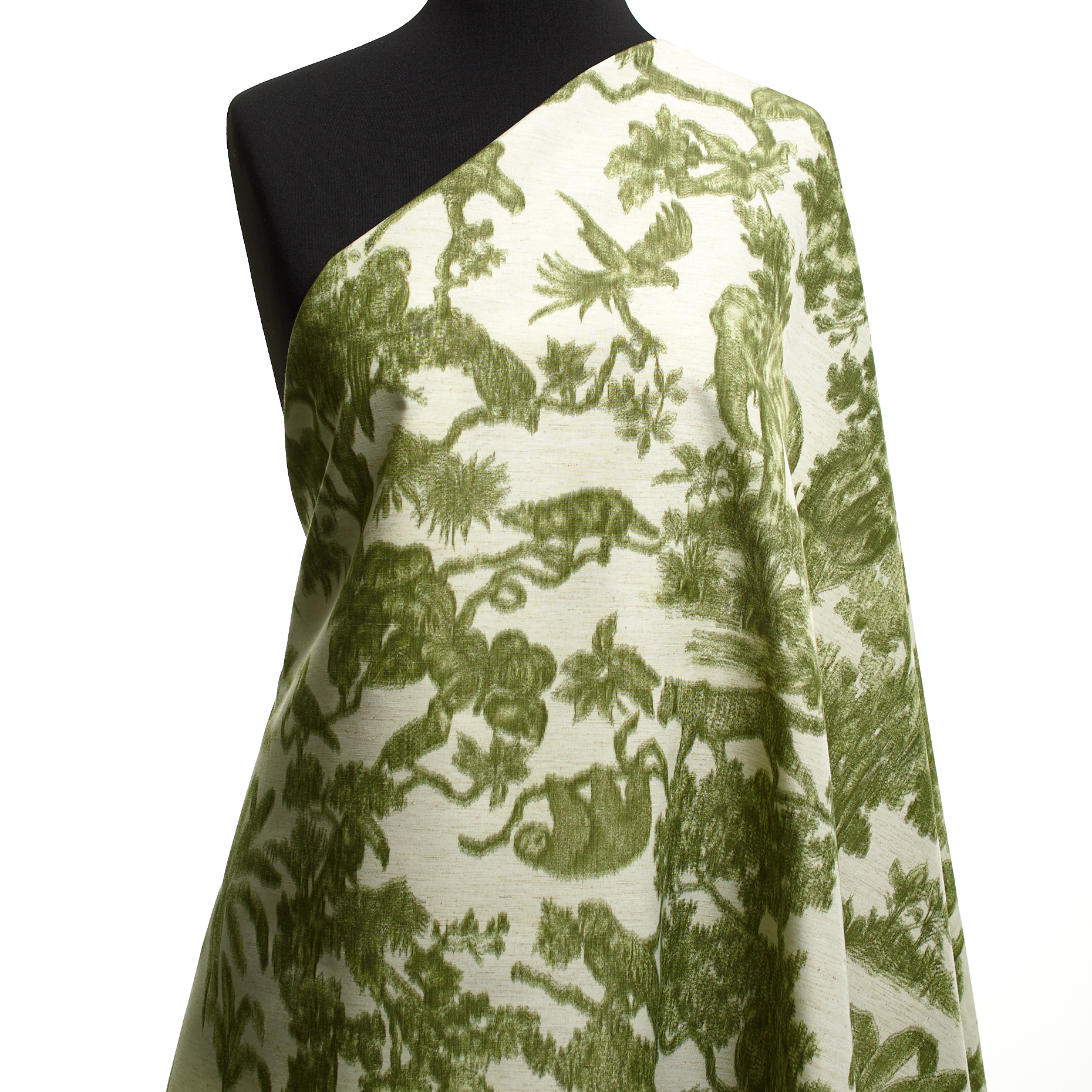JACQUARD, CHINÉ, LINEN BLEND, WHITE ONYX&MISTLETOE (P000005660) - Mannequin