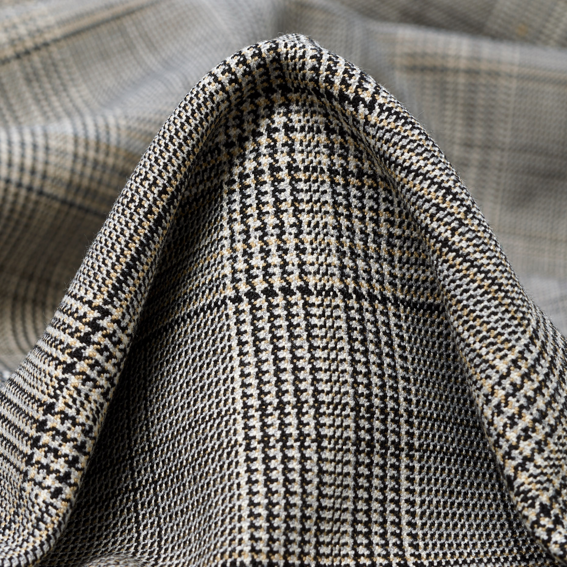 DOUBLE, VISCOSE BLEND, ELASTIC, MOON ROCK&RAVEN BLACK (F000040106)