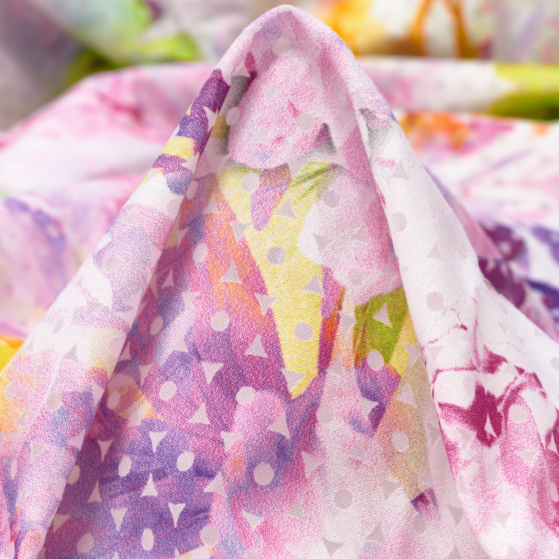 Devore, Cotton, Printed, Color Mix