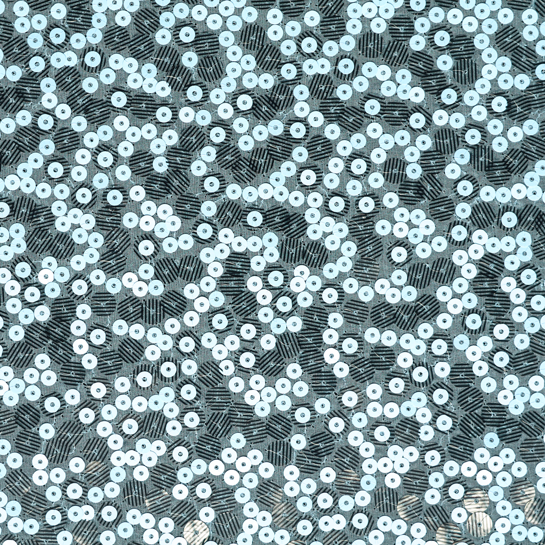 Pailletten, Seide, Chiffon, Pearl Blue (F000037460) - Gewebe