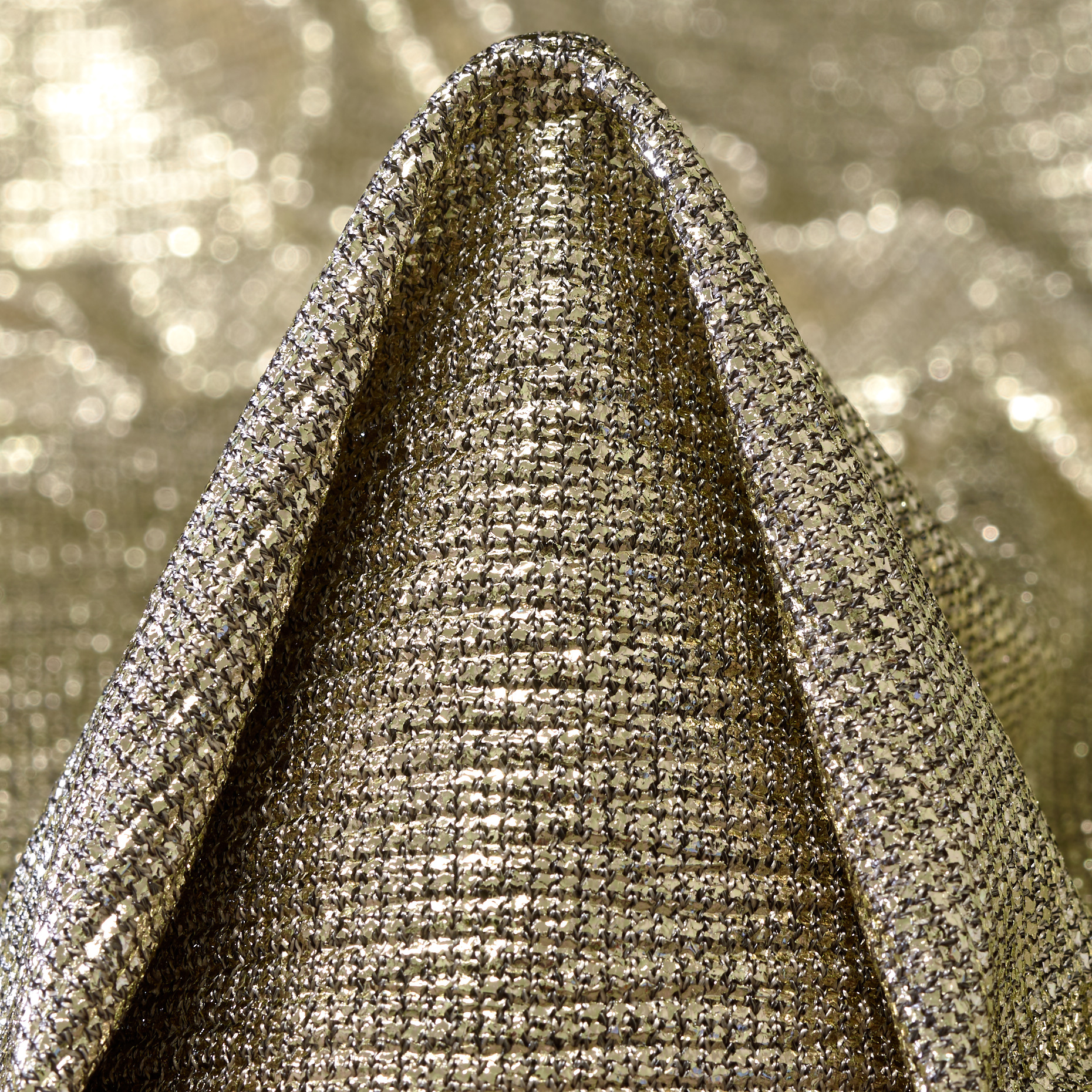 Трикотаж, Металлический, Стрейч, Red Gold