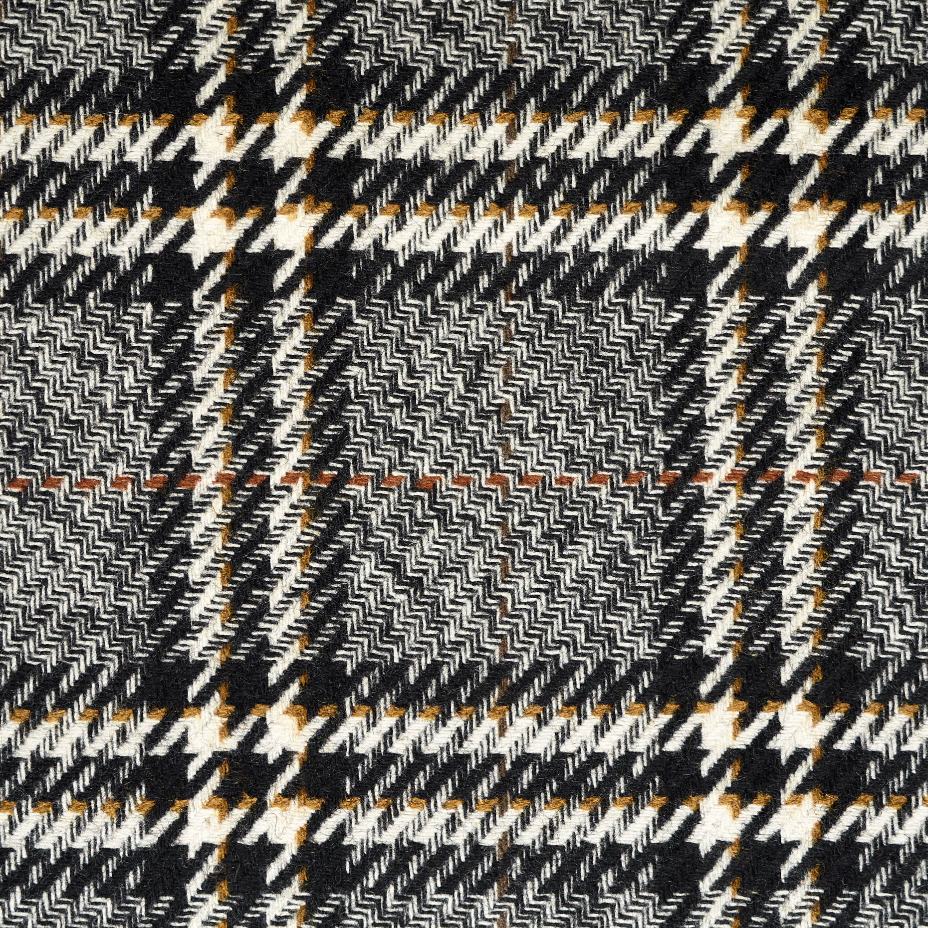 WOOL, CHECK, BLACK BEAUTY&ANTIQUE WHITE (F000047642) - Texture