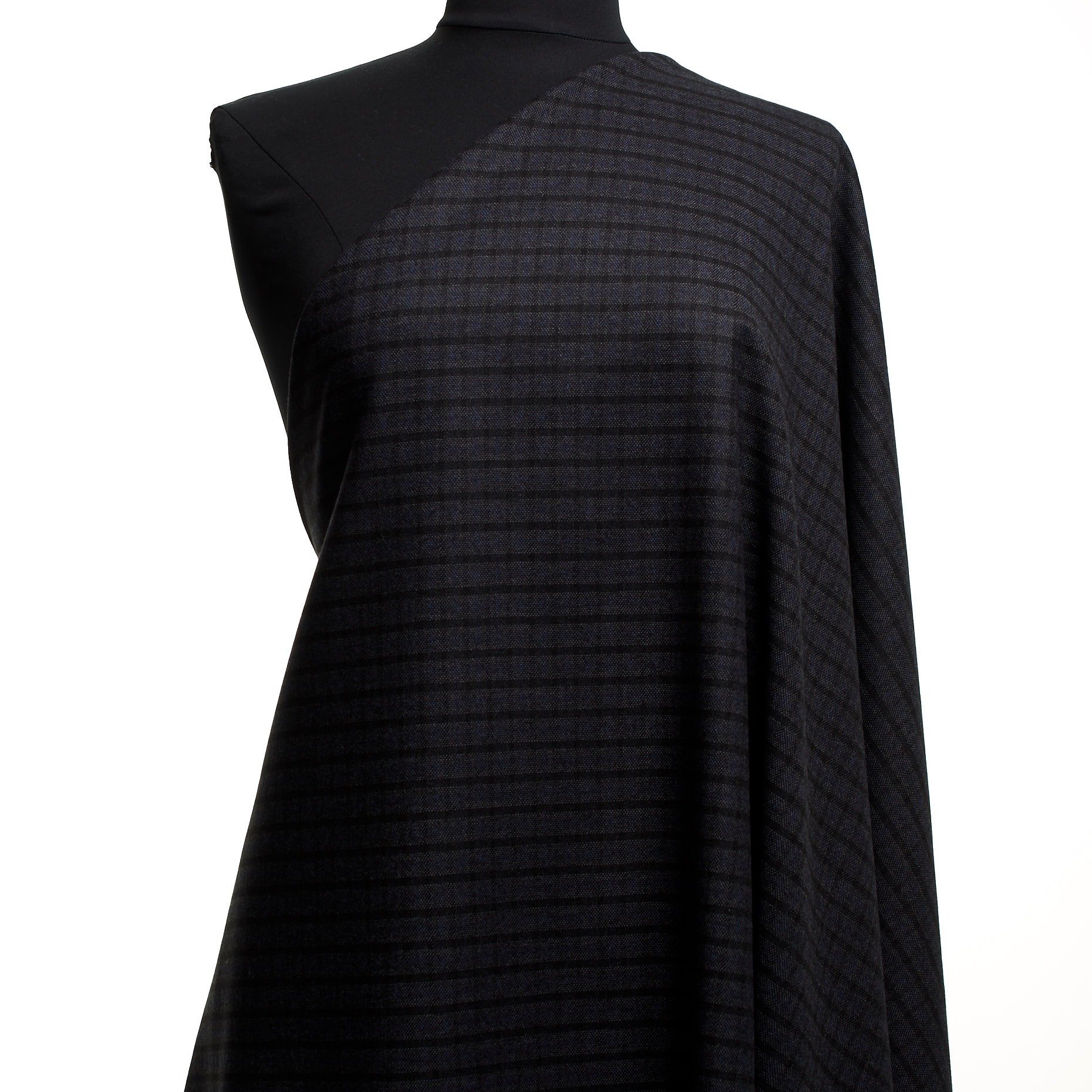 WOOL, COTTON BLEND, CHECK, BLACKENED PEARL (F000044532) - Mannequin