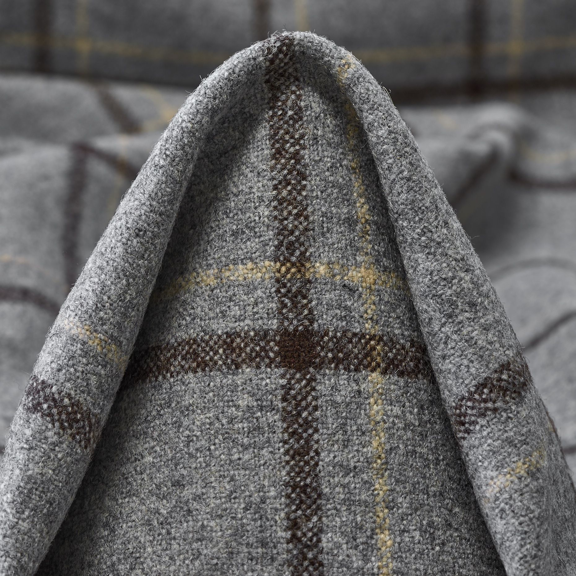 Flanella, Lana, Quadro, Ghost Gray&Black Olive (F000048090)