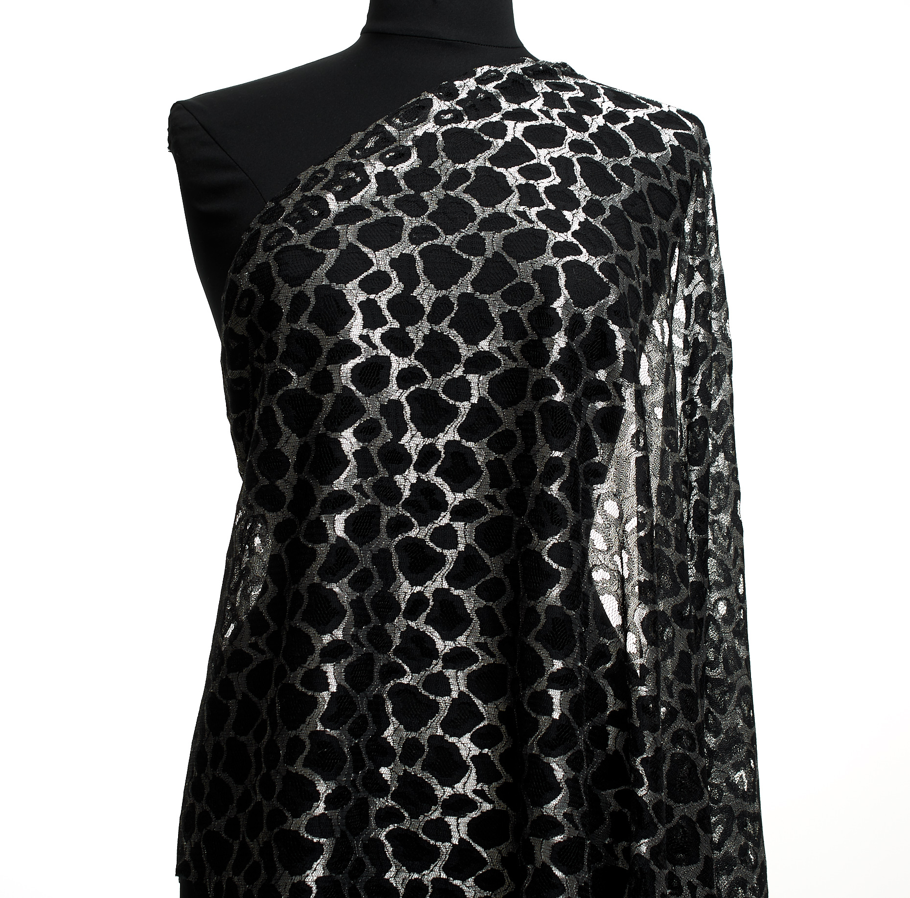 Dentelle, Lúrex, Silver&Raven Black (F000045538) - Mannequin
