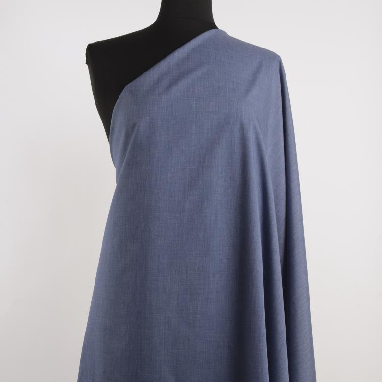 FLANNEL, COTTON BLEND, MELANGE, INDIGO BLUE (F000030367) - Mannequin