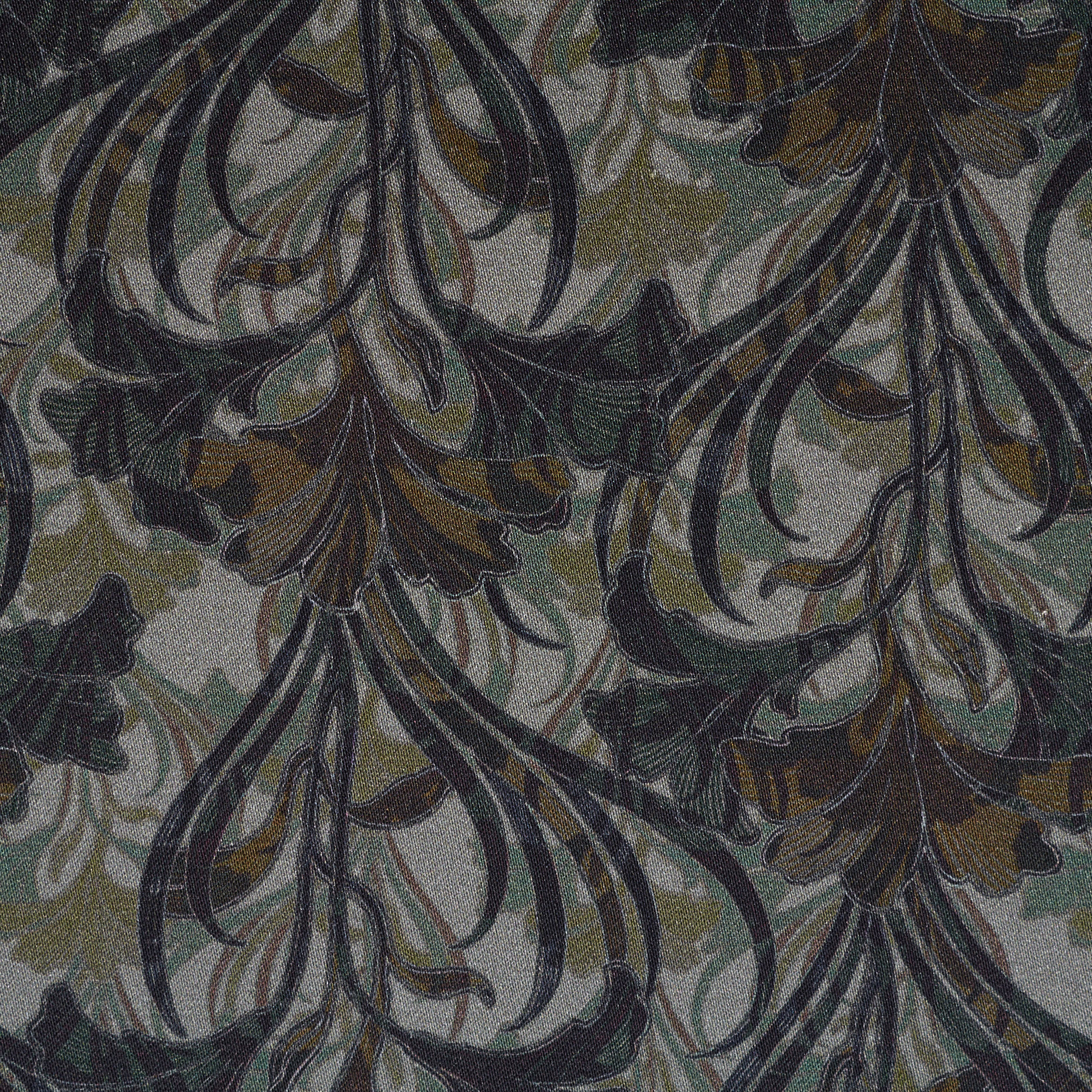 Твил, Хлопок, Цветы, Forest Fog (P000002060) - Ткань