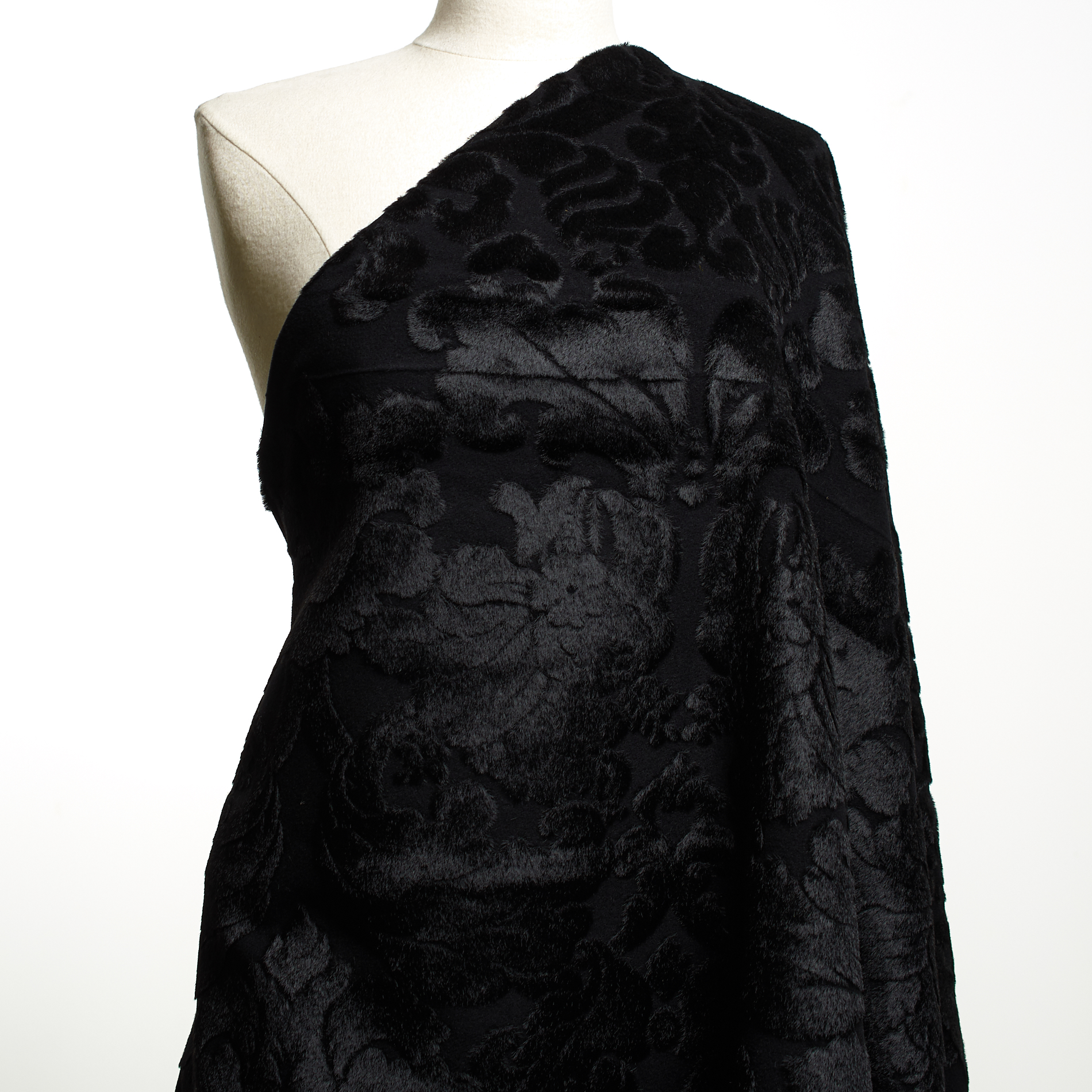 Jacquard, Wool, Tone on Tone, Raven Black (F000034177) - Maniquí