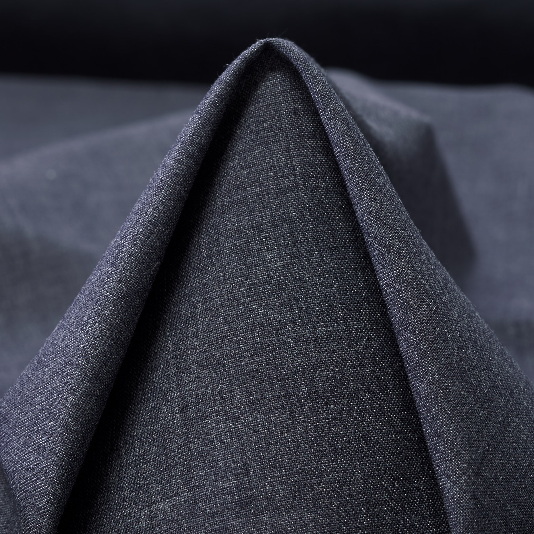 FLANNEL, COTTON BLEND, MELANGE, INDIGO BLUE (F000036045)