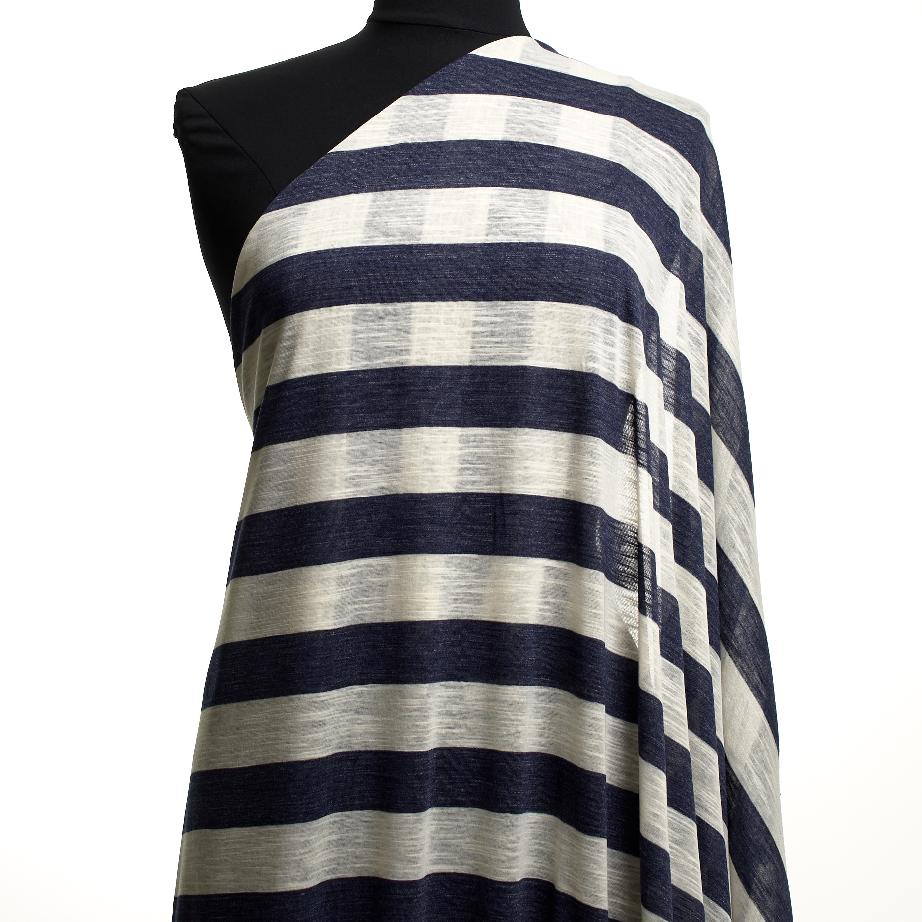 Single Jersey, Coton, Rayé, Denim (F000020576) - Mannequin