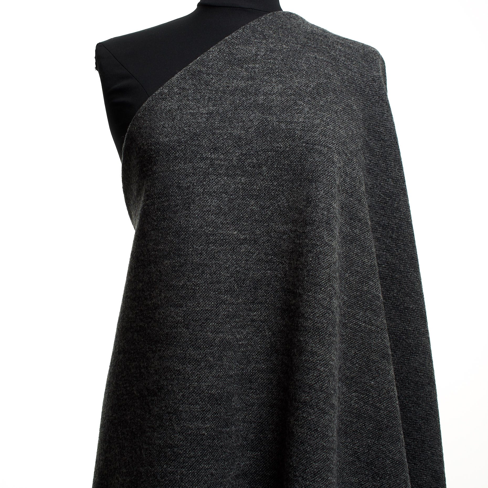 Трикотаж, Шерсть, Меланж, Black Sand (F000010259) - Манекен