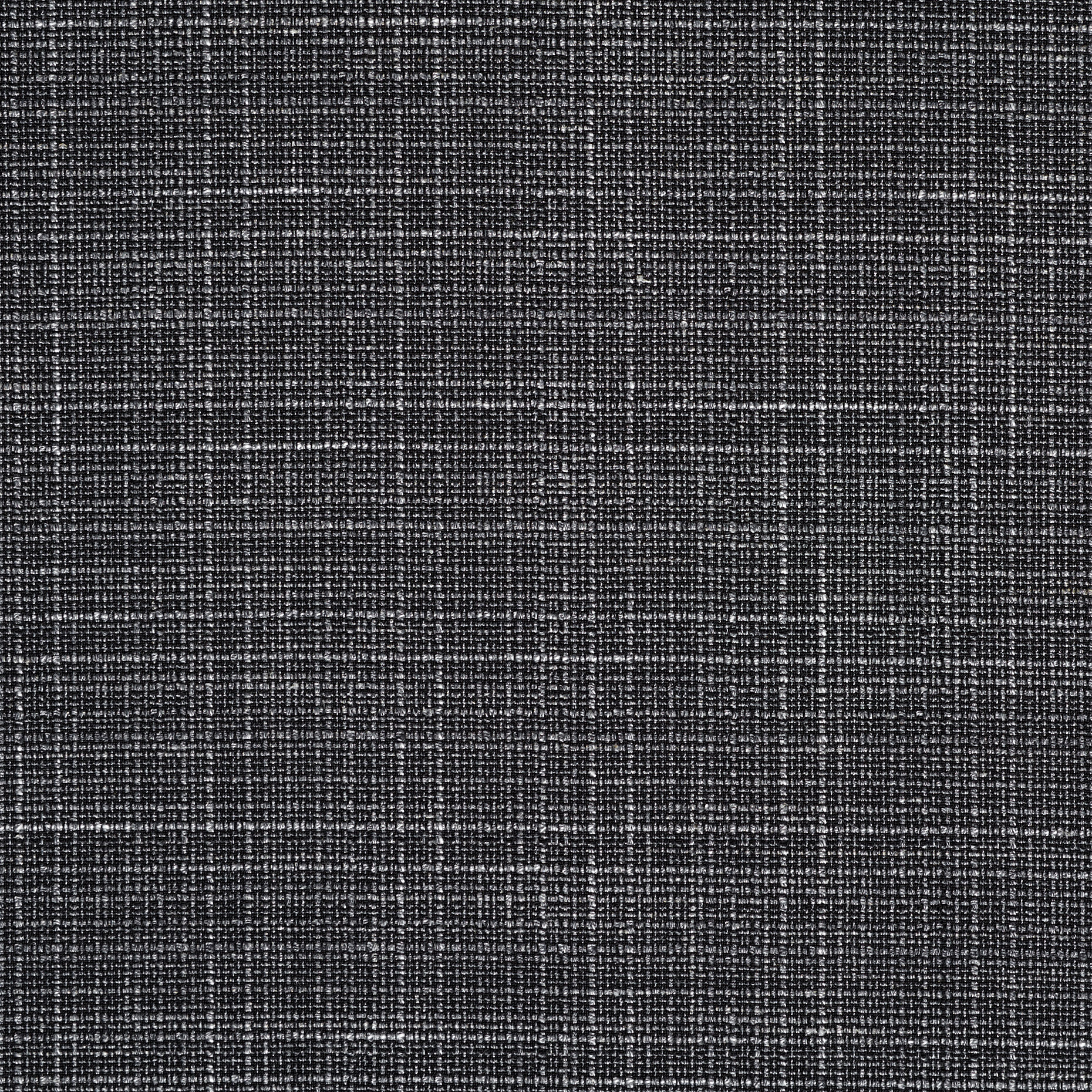 Шерсть, Лен, Клетка, Gray Black (F000037842) - Ткань