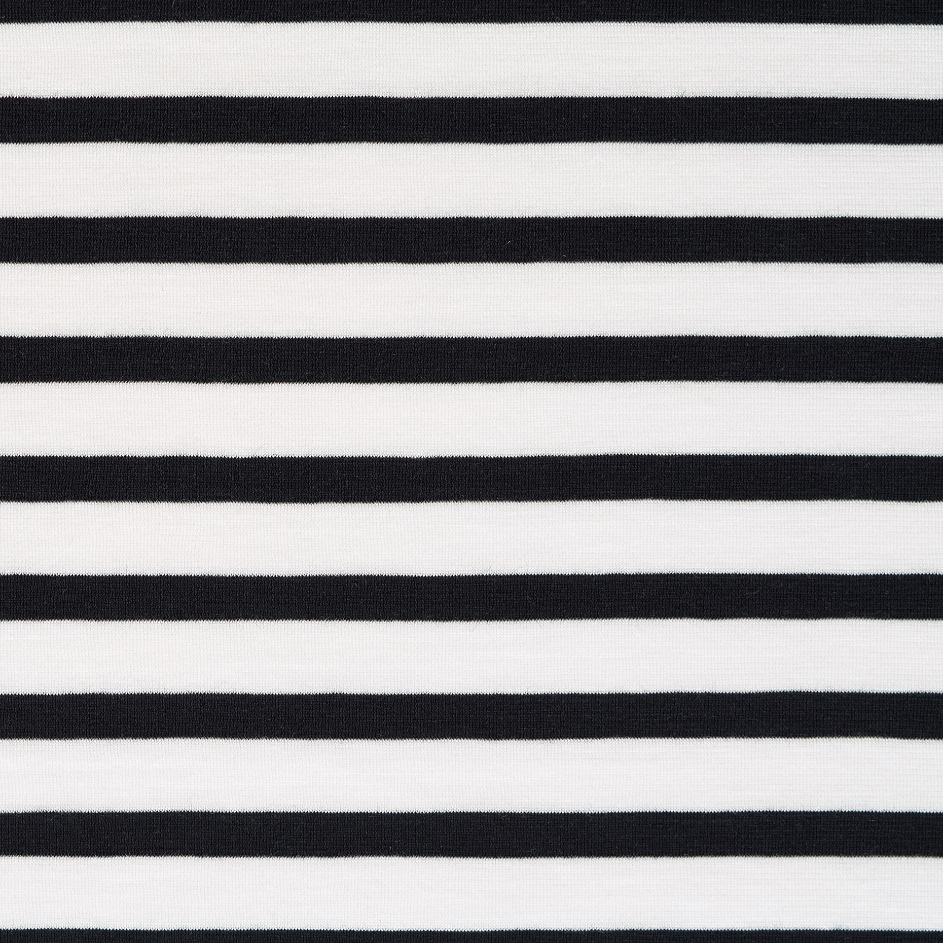 Single Jersey, Coton, Rayé, Raven Black&Snow White (F000042906) - Tissage