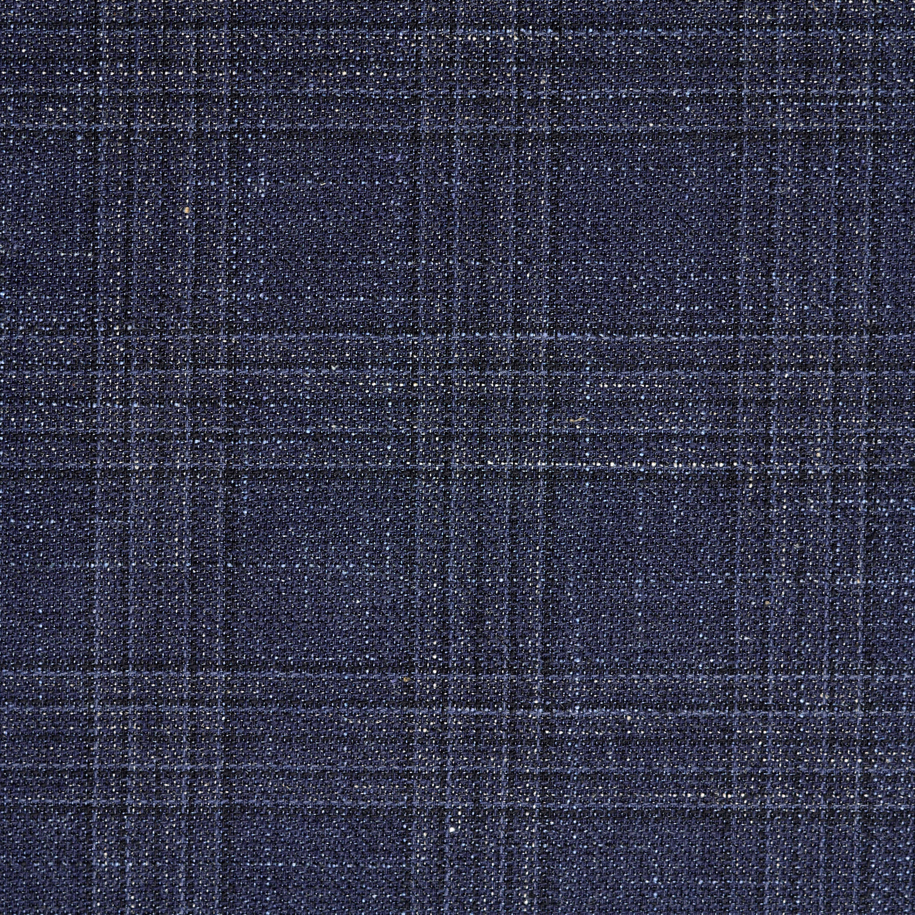 COOL WOOL, LINEN BLEND, CHECK, BLUE INDIGO (F000044442) - Texture