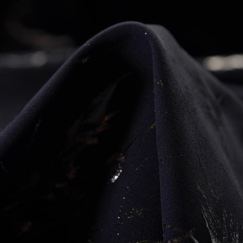 TECHNO STRETCH, FLORAL, HIGH ELASTICITY, SILVER&RAVEN BLACK