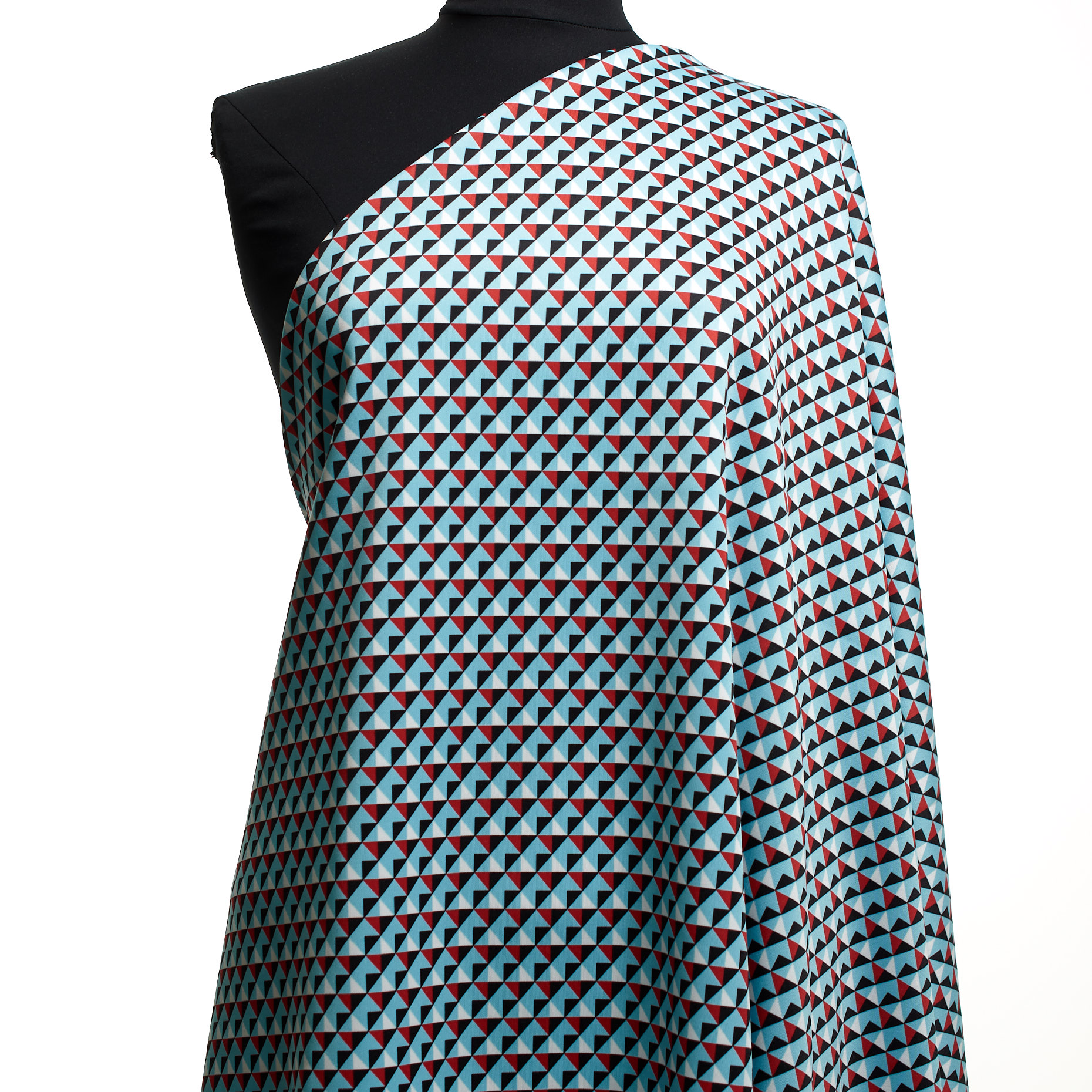 Техно Джерси, Принт, Высокая Эластичность, Corydalis Blue&Raven Black (F000046265) - Манекен