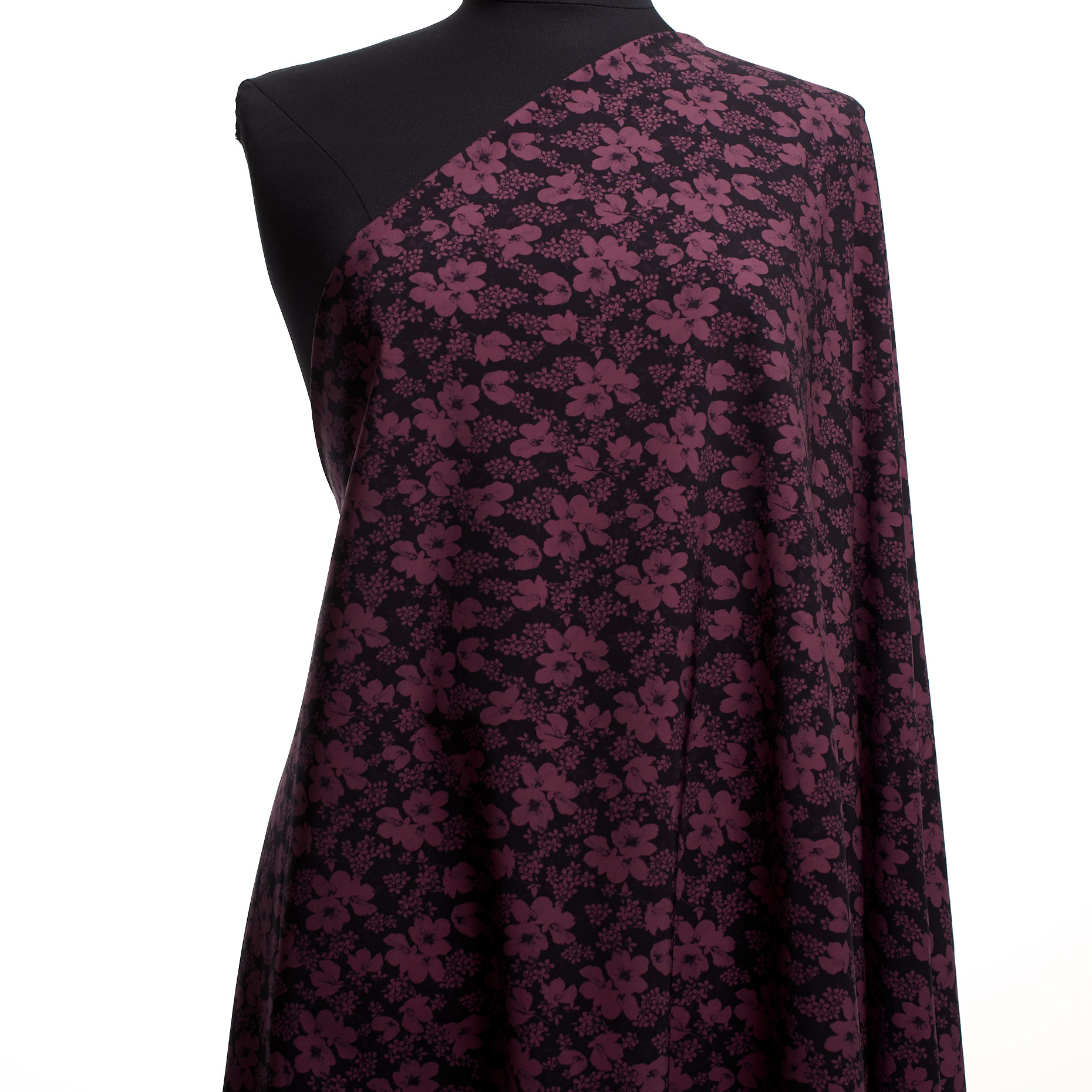TECHNO JERSEY, PRINTED, HIGH ELASTICITY, RAVEN BLACK&DAHLIA MAUVE (F000041451) - Mannequin