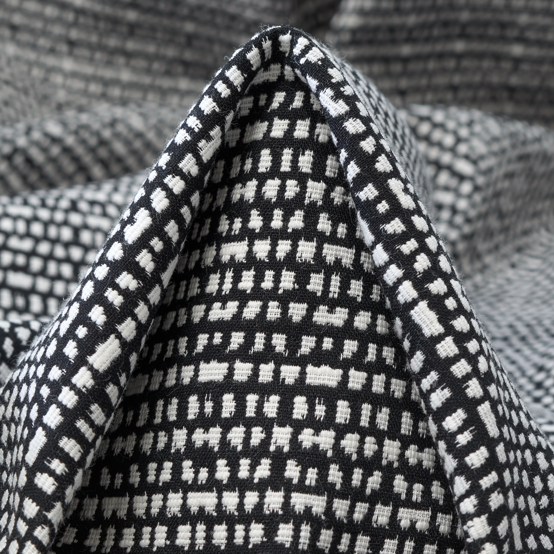 JACQUARD, COTTON, ELASTIC, SNOW WHITE&RAVEN BLACK (F000027118)