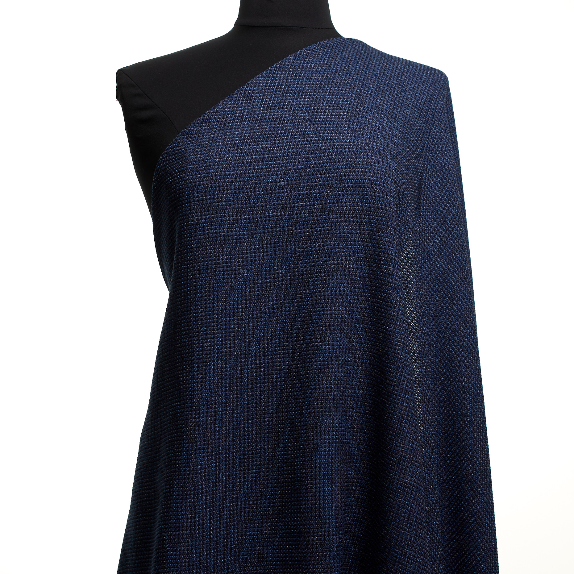 WOOL, VISCOSE BLEND, MICRO DESIGN, TRUE NAVY (F000047322) - Mannequin