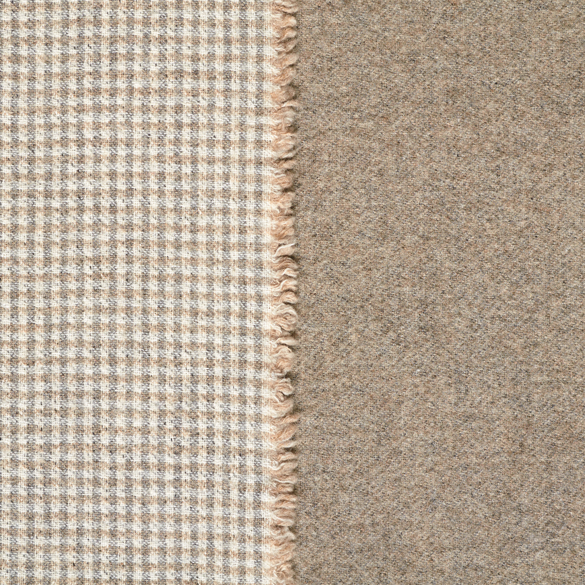 DOUBLE, WOOL, CHECK, GRAY KHAKI (F000037764) - Texture