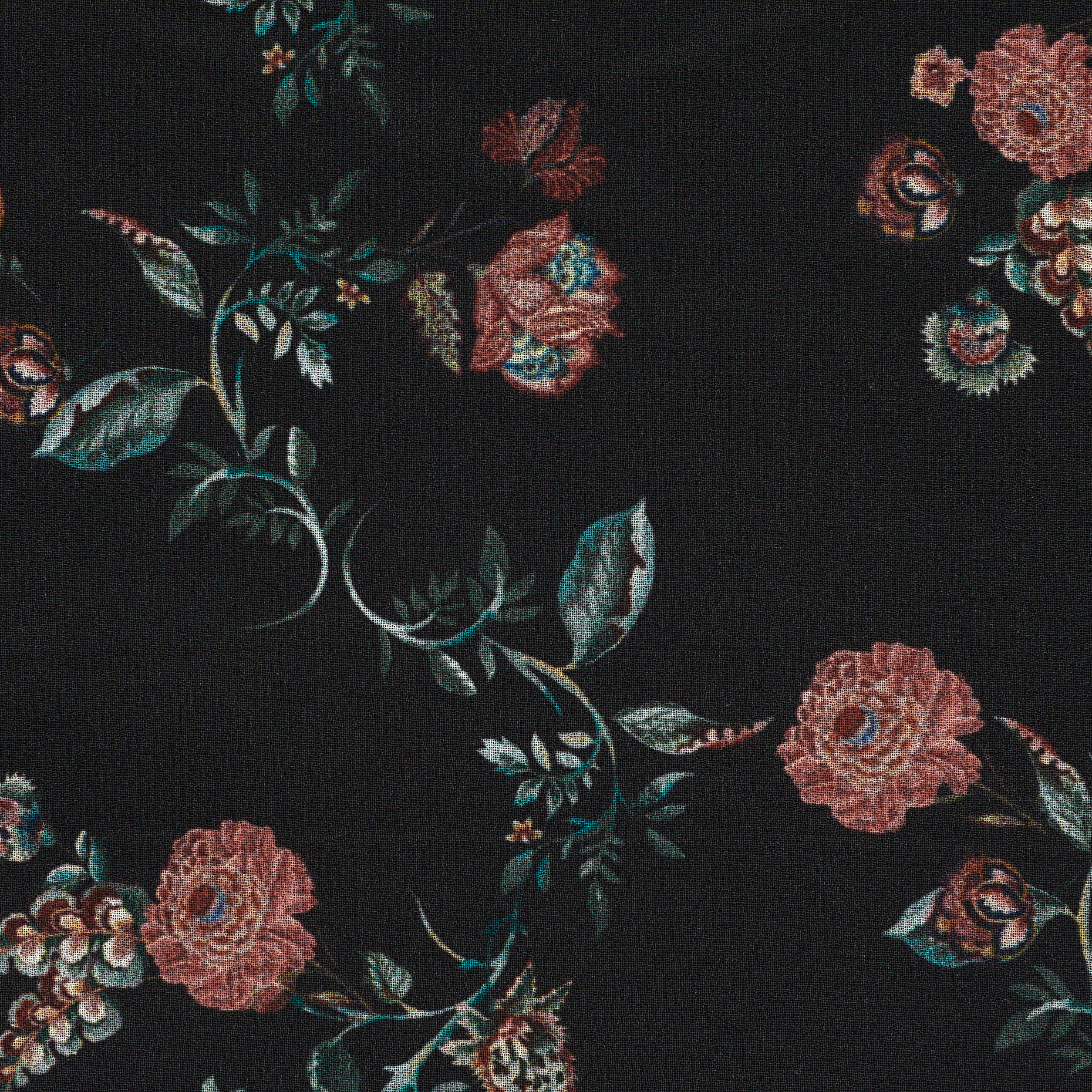 CHIFFON, FLORAL, BLACKENED PEARL&CINNAMON STICK (F000042158) - Texture