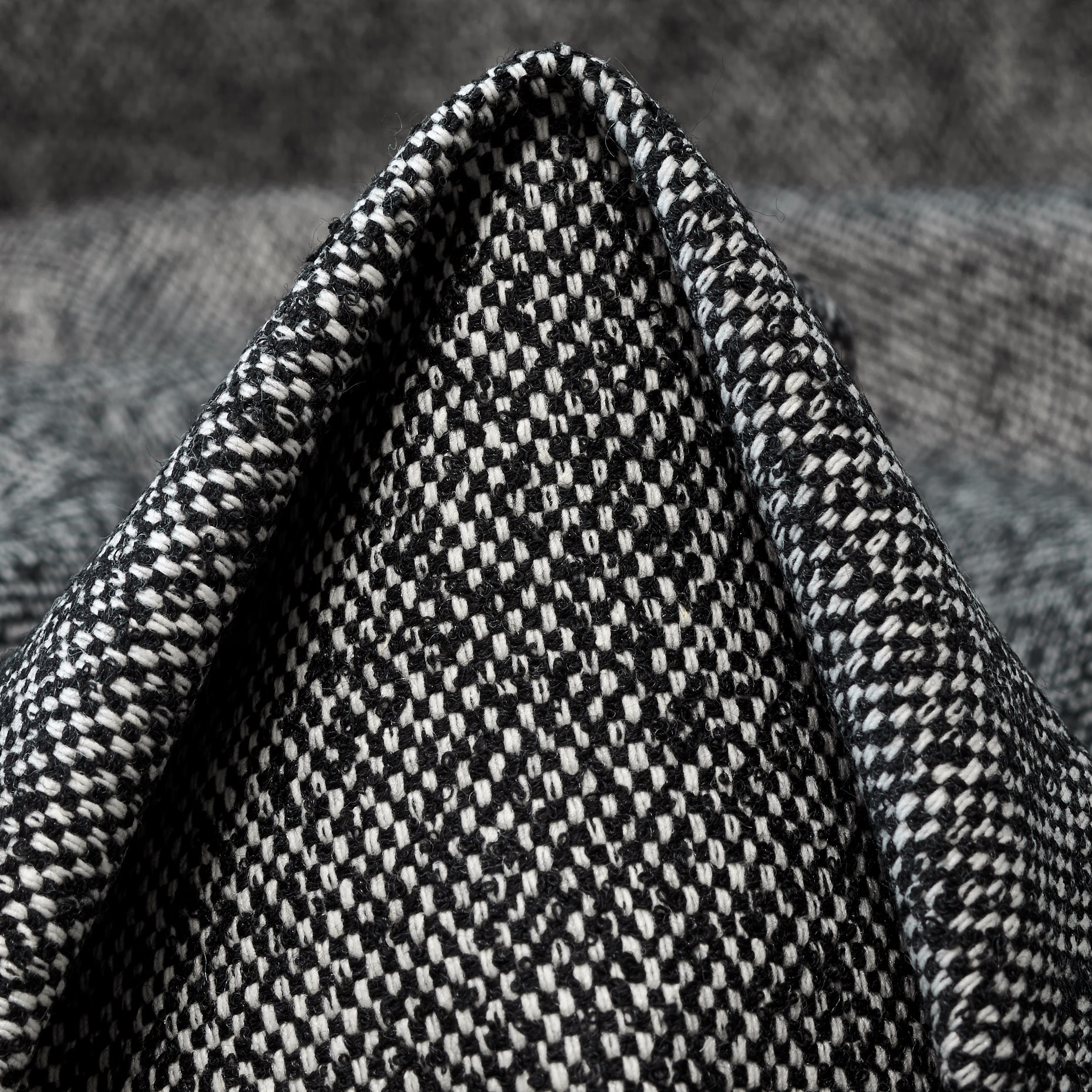 WOOL BLEND, ELASTIC, RAVEN BLACK&SNOW WHITE