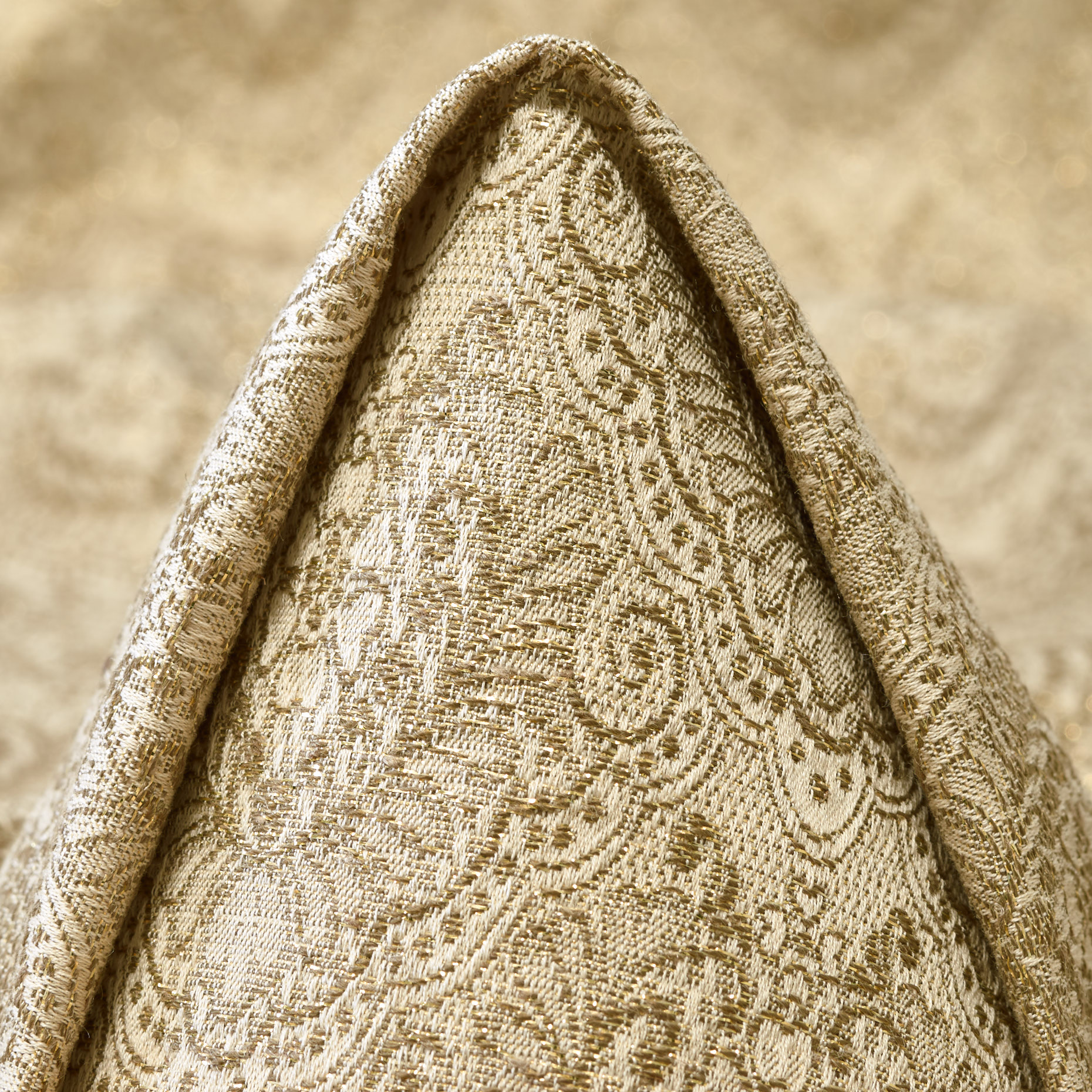 Jacquard, Baumwolle, Metallic, Gilded Beige (P000003550)