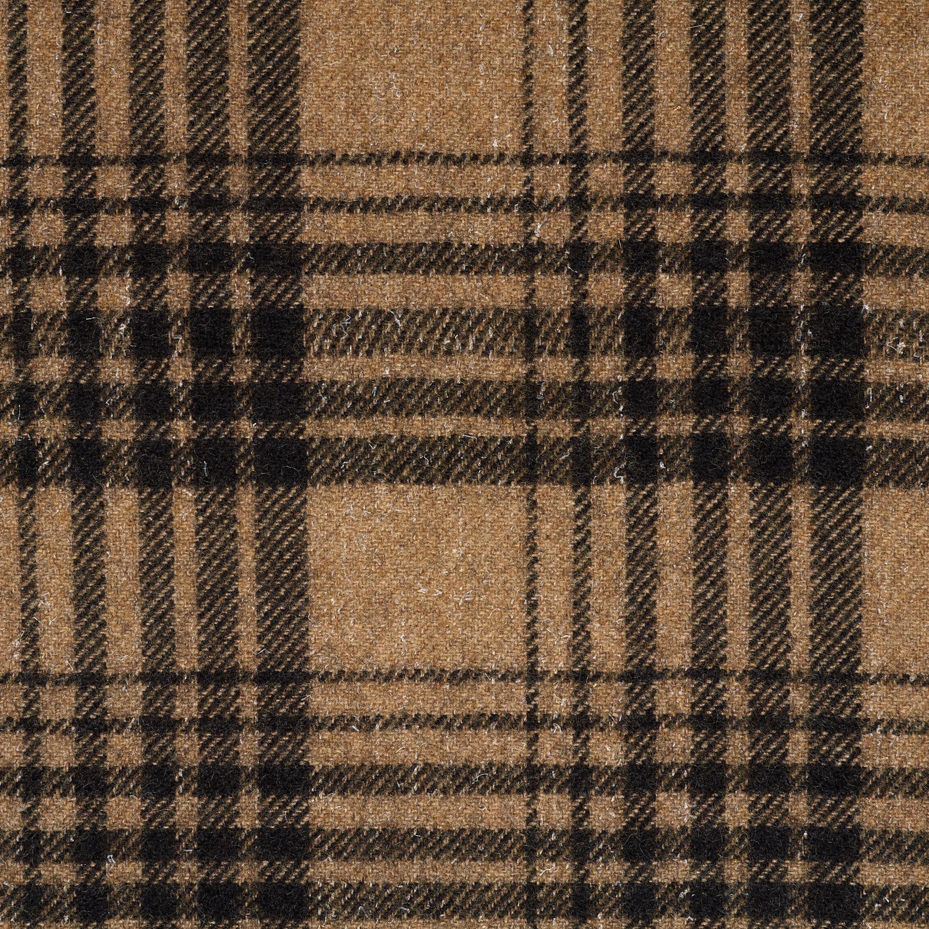 Sergé, Laine Vierge, Cadre, Warm Sand&Blackened Pearl (F000038817) - Tissage