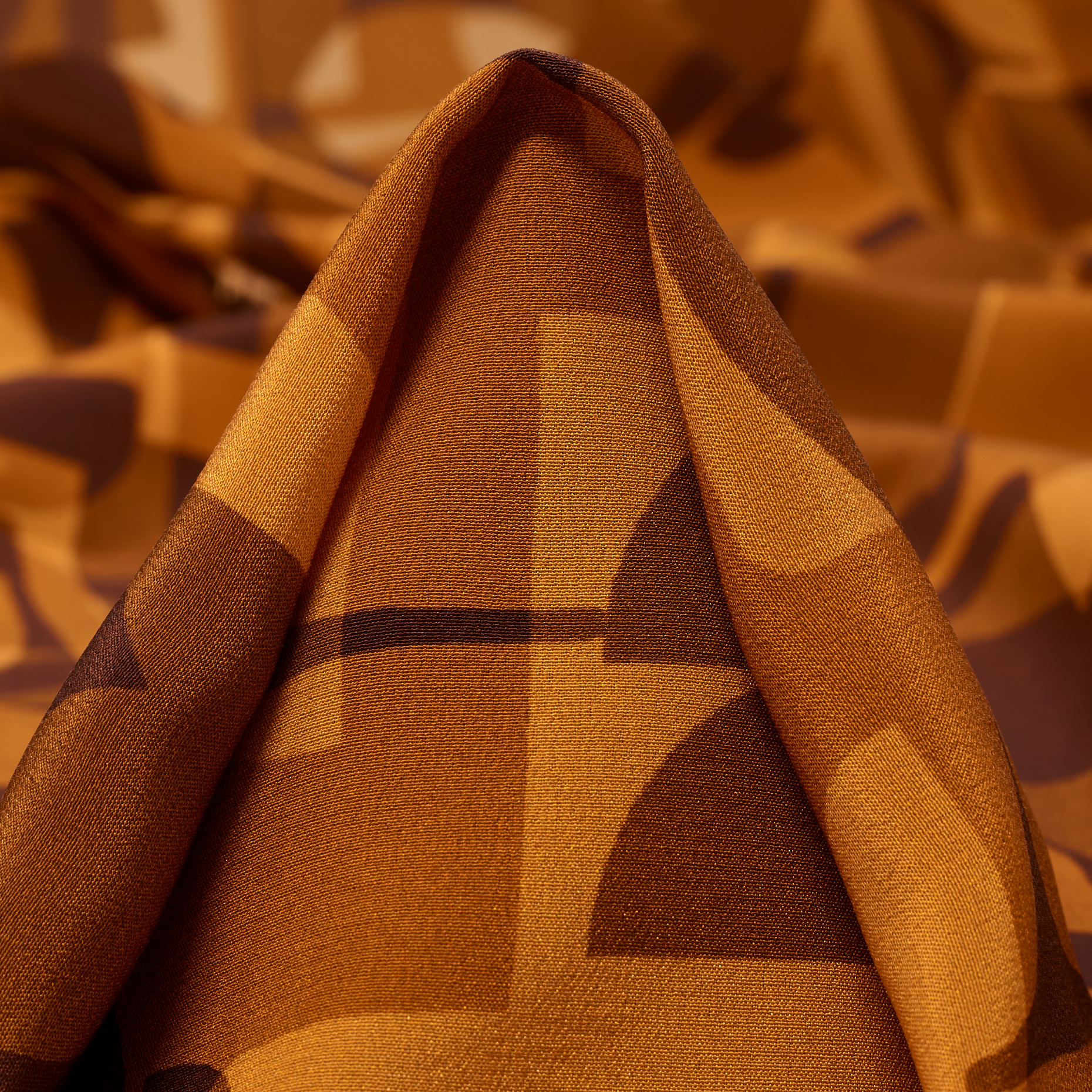 Crêpe, Seide, Bedruckt, Desert Sun&Bitter Chocolate (T0000651)