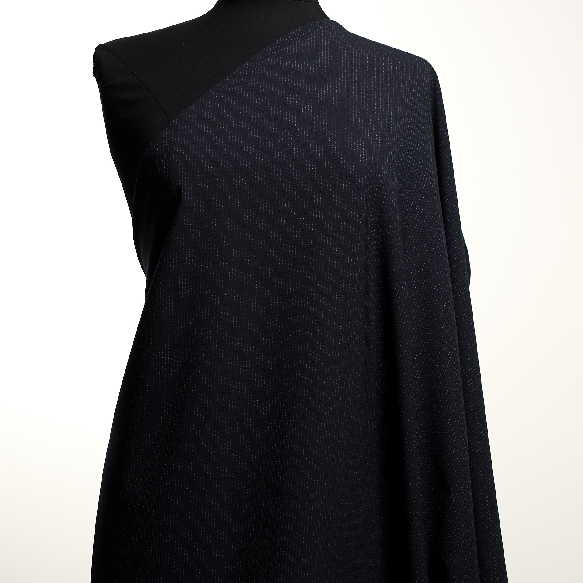 WOOL BLEND, STRIPES, MELANGE, MIDNIGHT BLUE (F000035294) - Mannequin