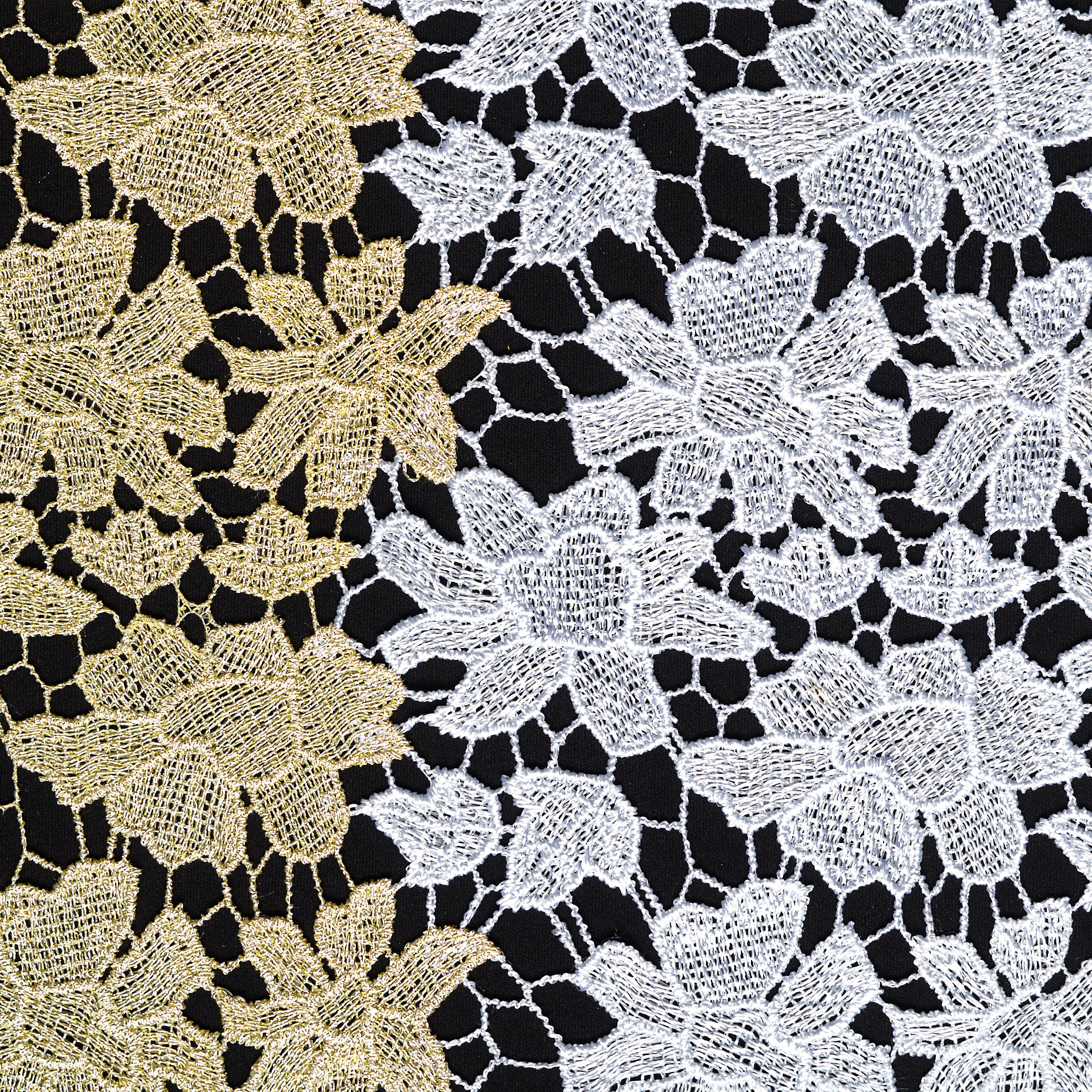 Pizzo, Lurex, Red Gold&Brilliant White (F000037642) - Trama