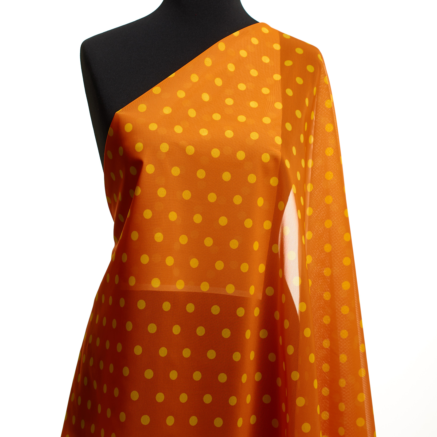 MESH, ELASTIC, PRINTED, FLAME ORANGE&YELLOW BALLOON (F000048993) - Mannequin
