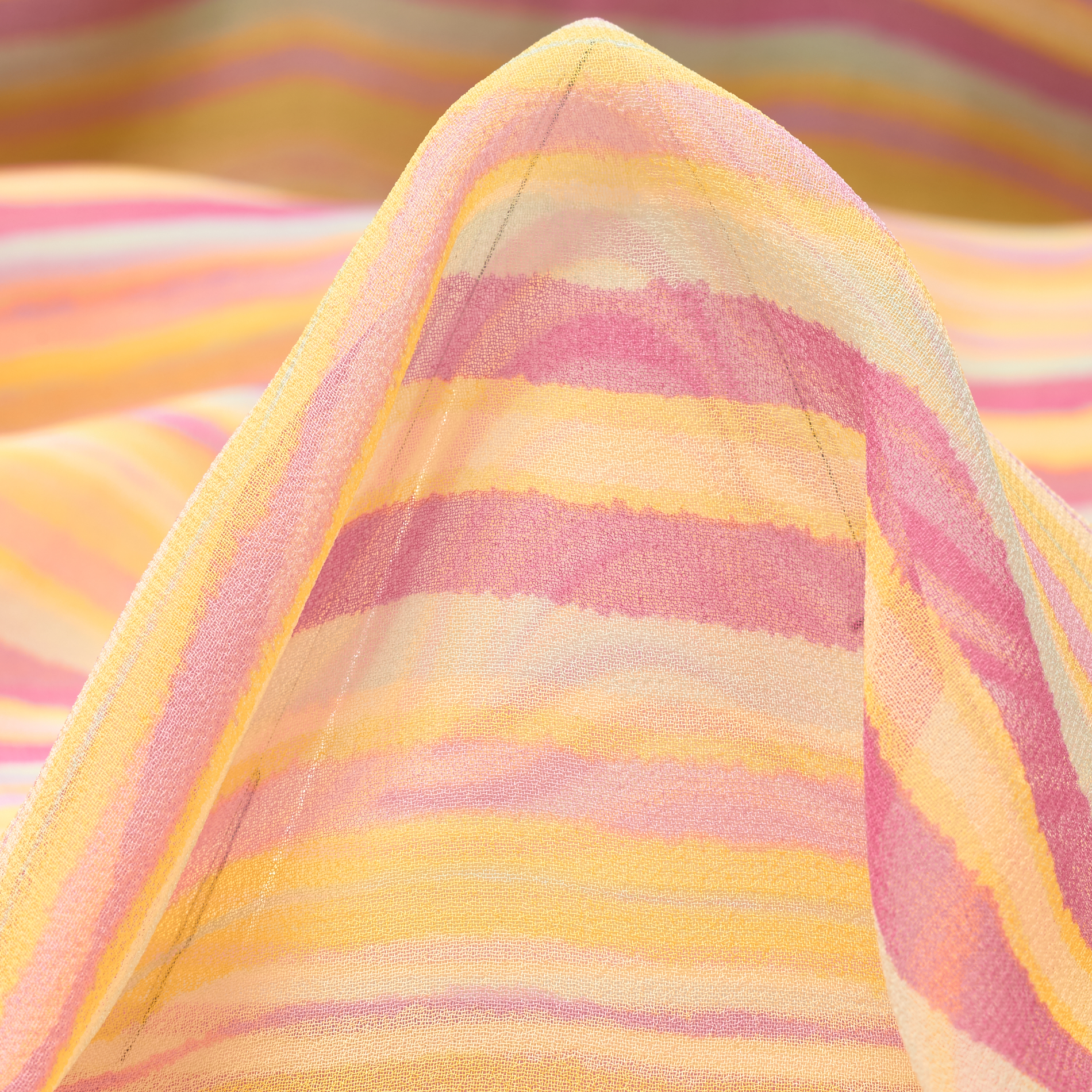 SILK, CRÊPE DE CHINE, STRIPES, MELLOW YELLOW