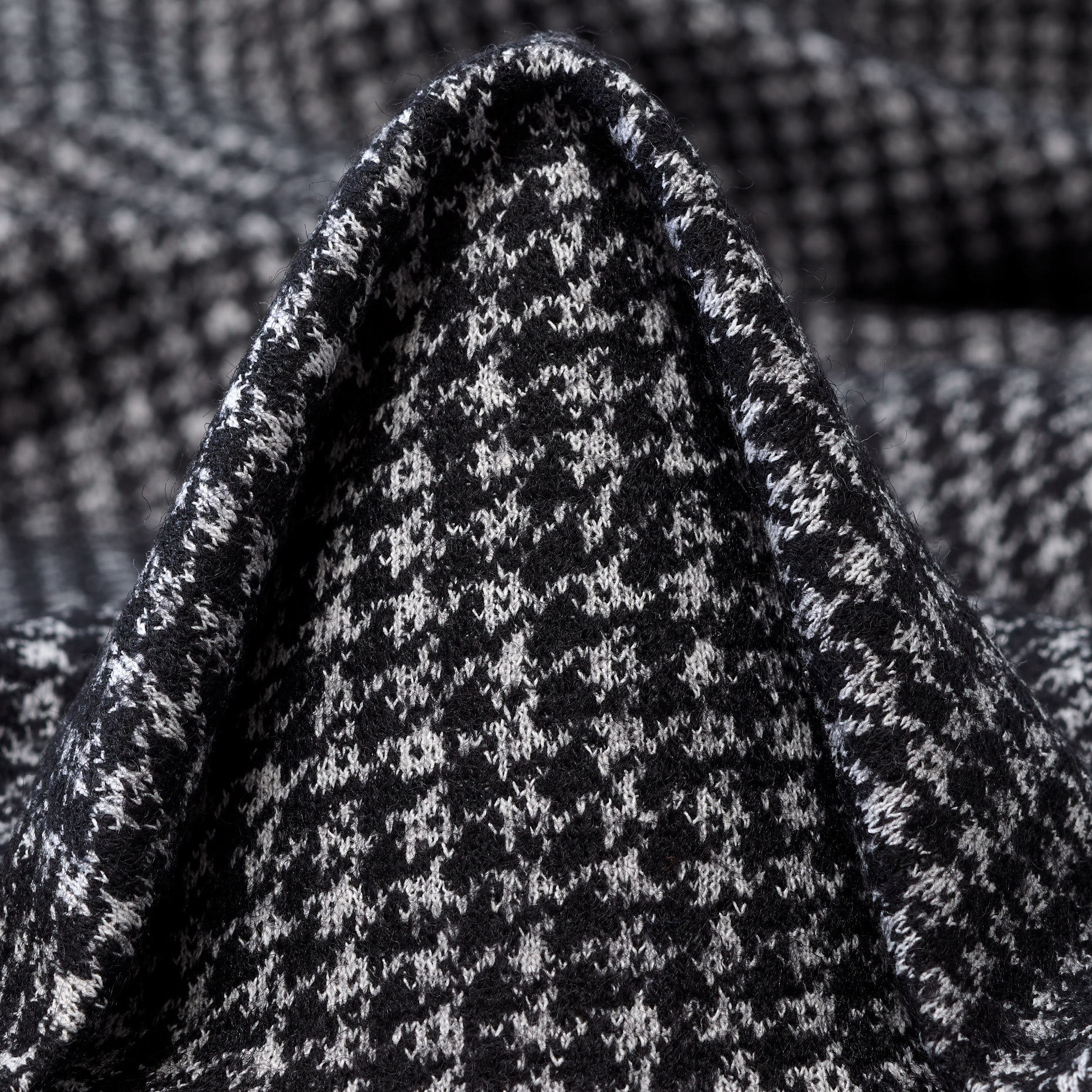 JERSEY, WOOL BLEND, HOUNDSTOOTH, RAVEN BLACK&WIND CHIME (F000044403)