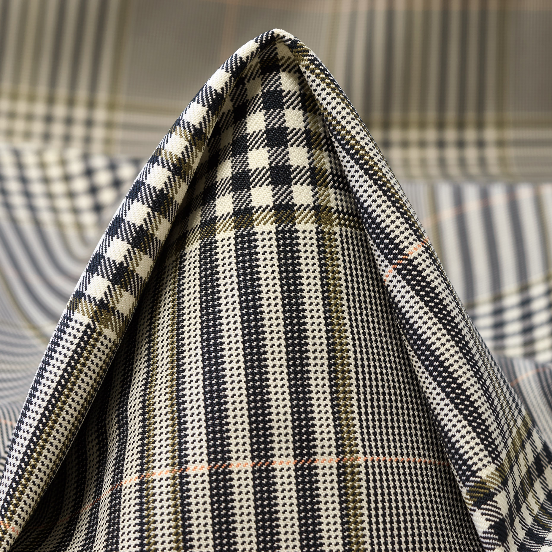 Popeline, Stretch, Quadro, Brown Rice&Blackened Pearl (F000046217)