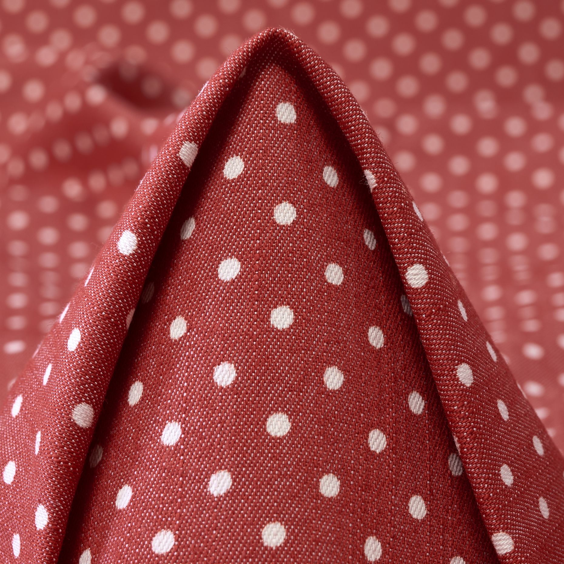 Sergé, Coton, Pois, Rococco Red&Brilliant White (F000045447)