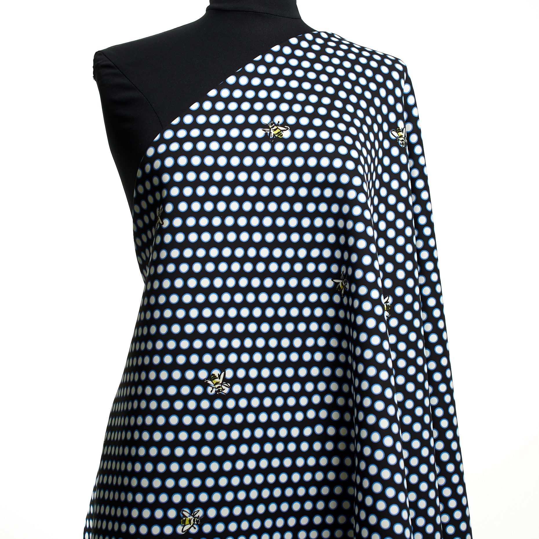 TECHNO JERSEY, PRINTED, HIGH ELASTICITY, RAVEN BLACK&BRILLIANT WHITE (F000046040) - Mannequin