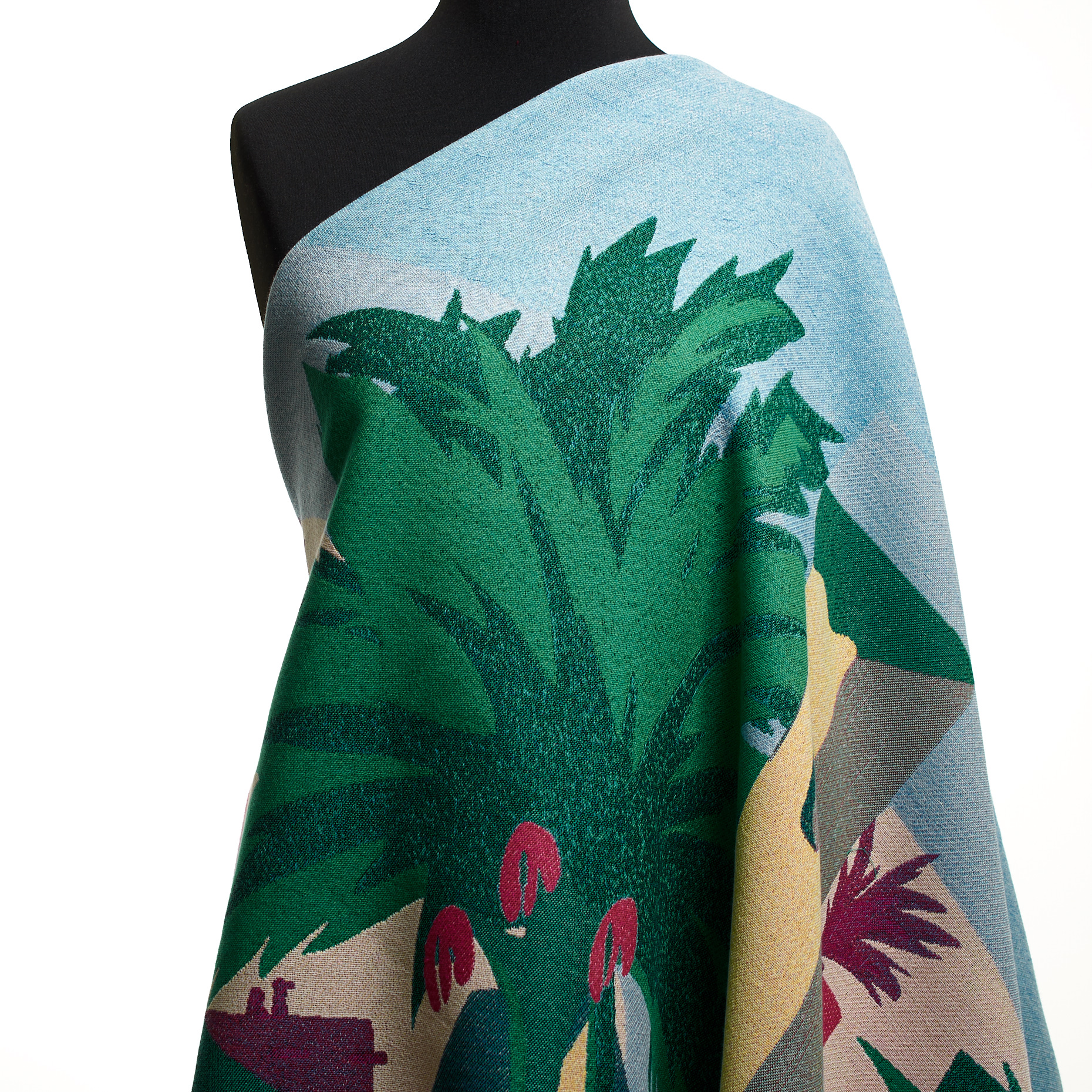 JACQUARD, COTTON, MAUI BLUE&CADMIUM GREEN (F000049606) - Mannequin