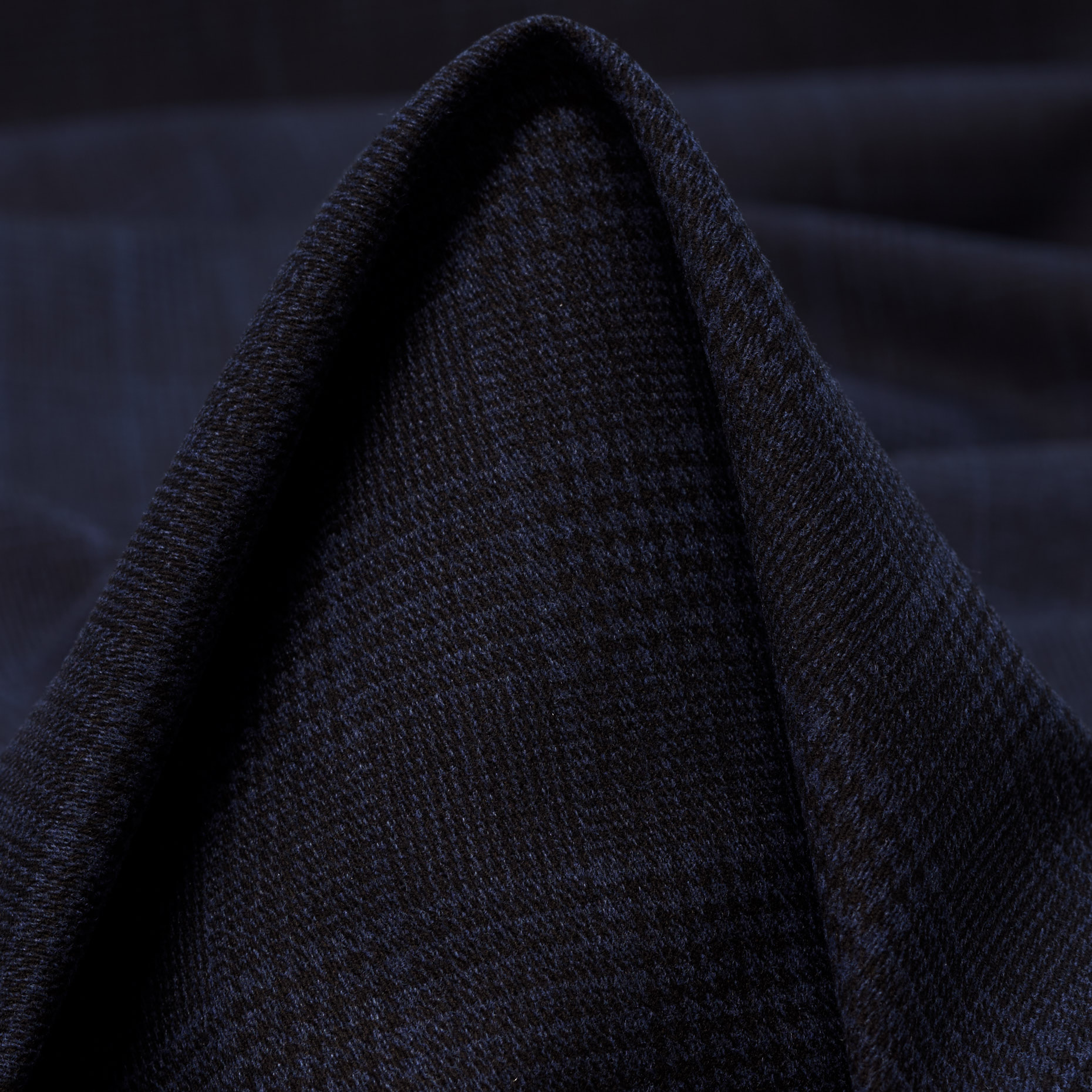 DOUBLE, COTTON, CHECK, BLACK IRIS (F000036075)