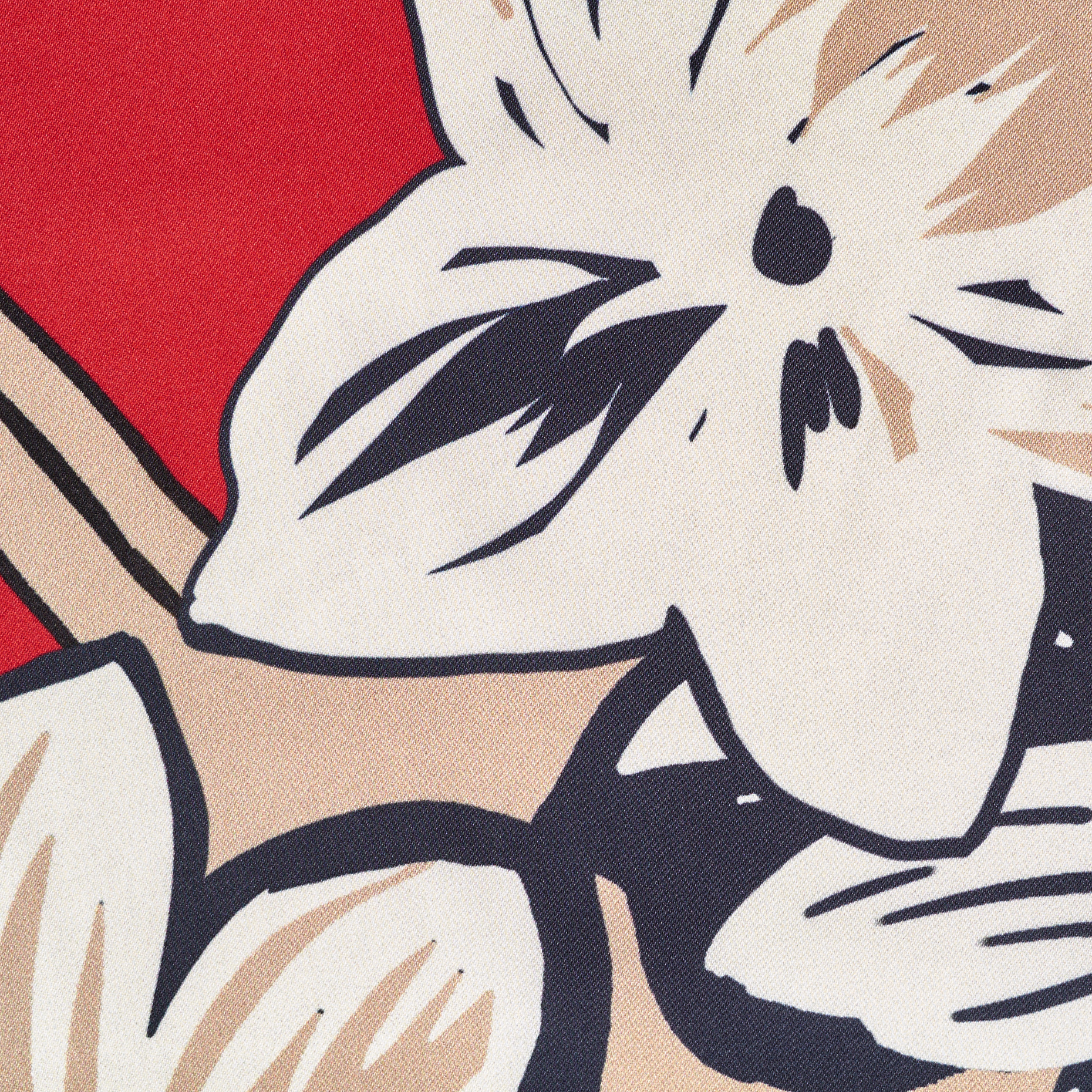 SATIN, PRINTED, RACING RED&IRISH CREAM (F000031265) - Texture