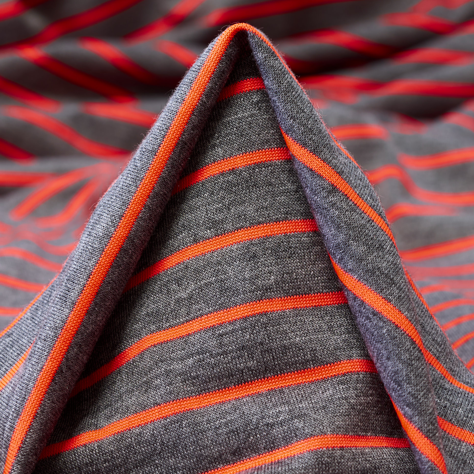 JERSEY, STRIPES, ASPHALT&NEON ORANGE (F000041784)