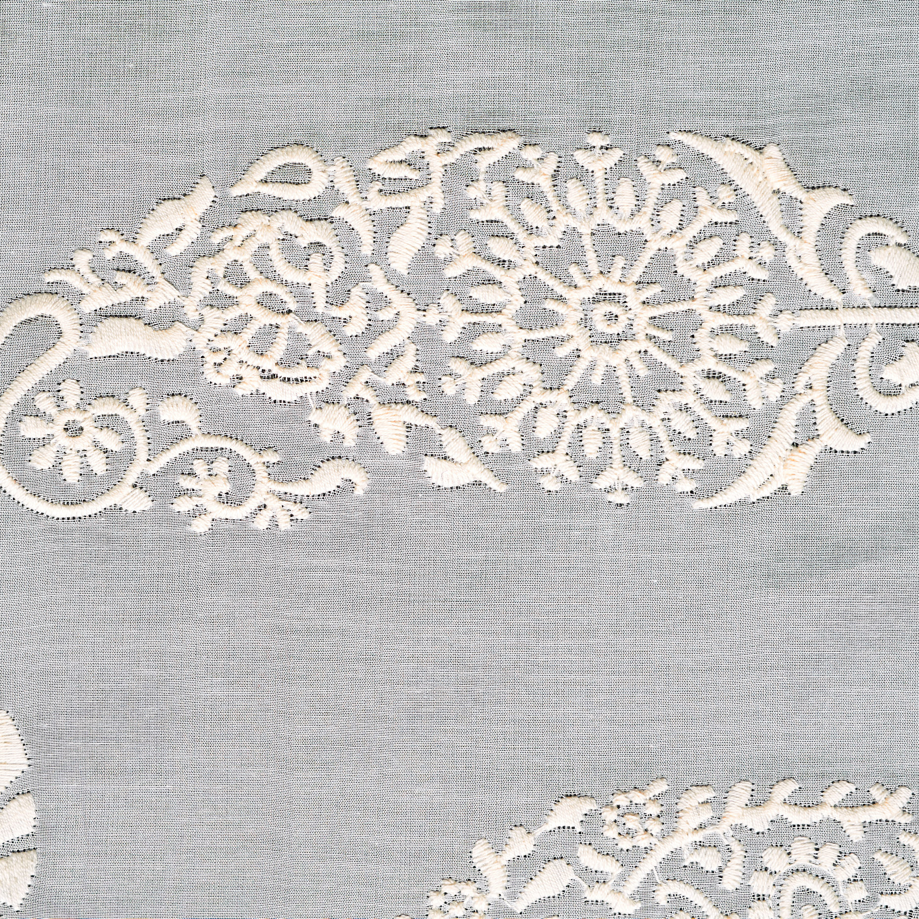 Woal, Bawełna, Haftowane, Antique White (F000042157) - Tkana