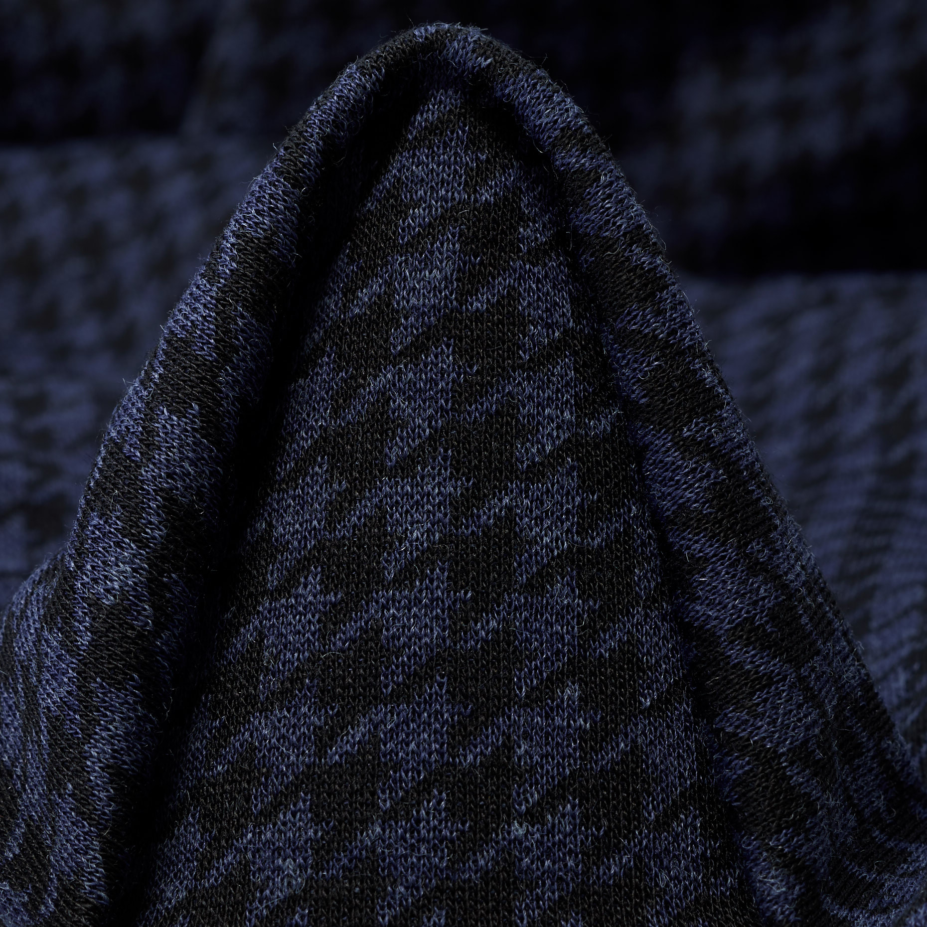 JERSEY, JACQUARD, WOOL BLEND, BLUE INDIGO&RAVEN BLACK (F000044223)