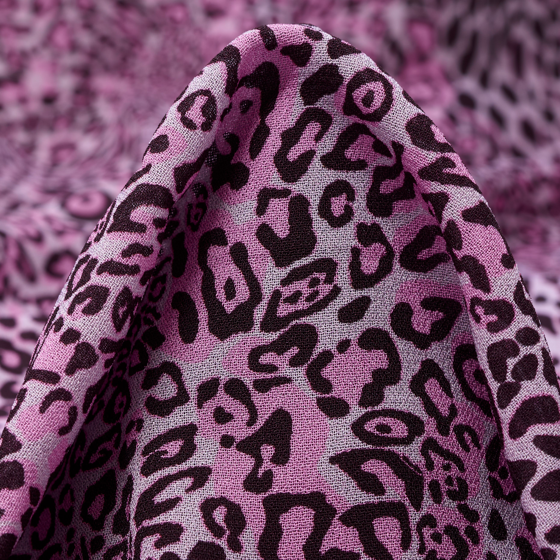 CRÊPE, VISCOSE, PRINTED, ORCHID PINK (F000041251)
