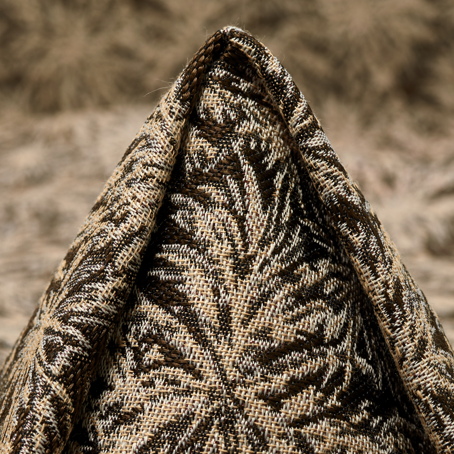 JACQUARD, ACETATE, METALLIC, TOBACCO BROWN&BONE WHITE (P000005260)