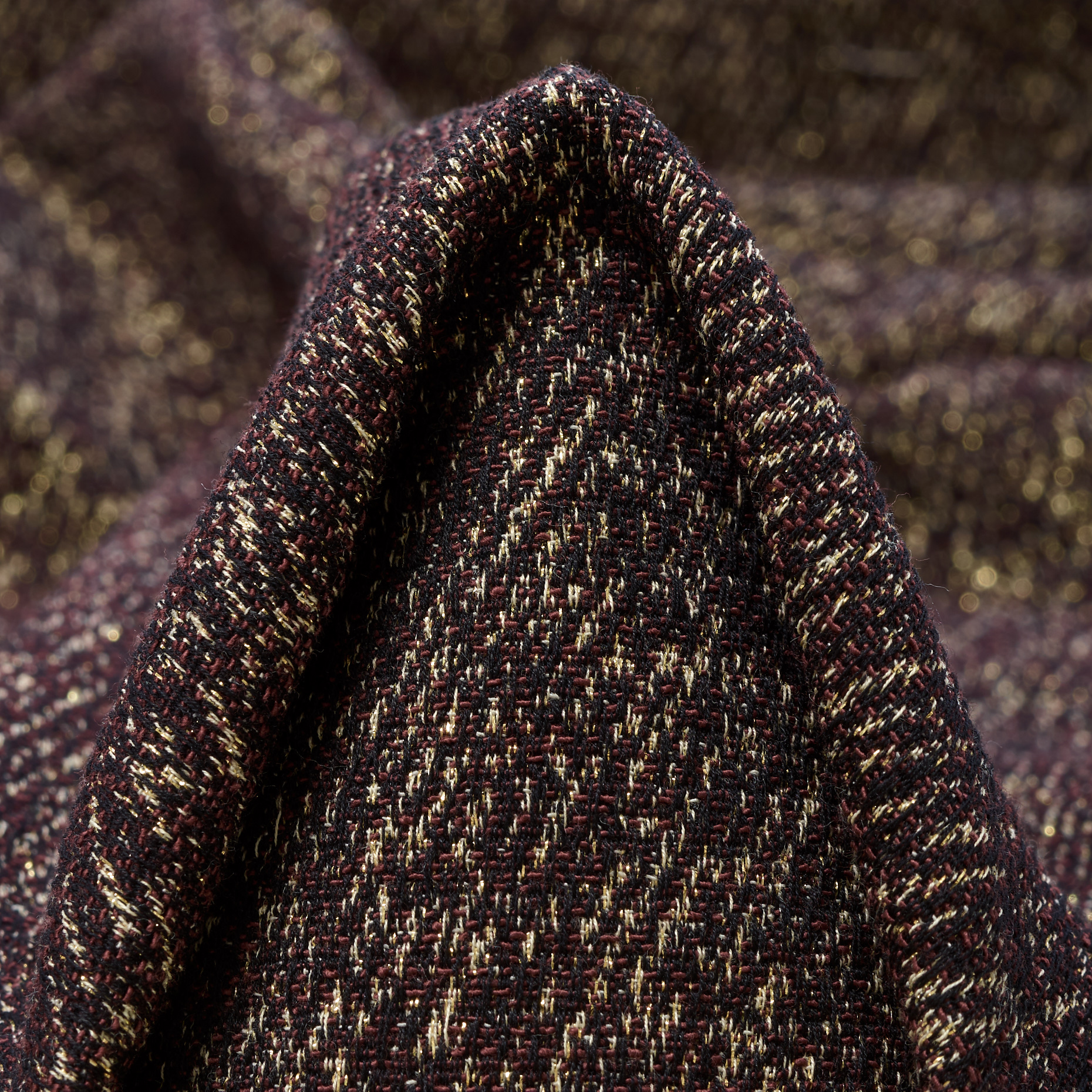 JACQUARD, COTTON, LUREX, BLACK OLIVE&RICH GOLD (P000005120)