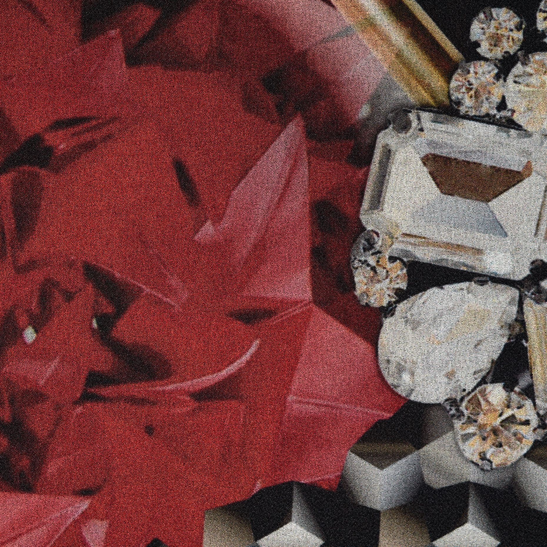 Crêpe De Chine, Kwiatowy, Black Sand&Lava Falls (F000025289) - Tkana