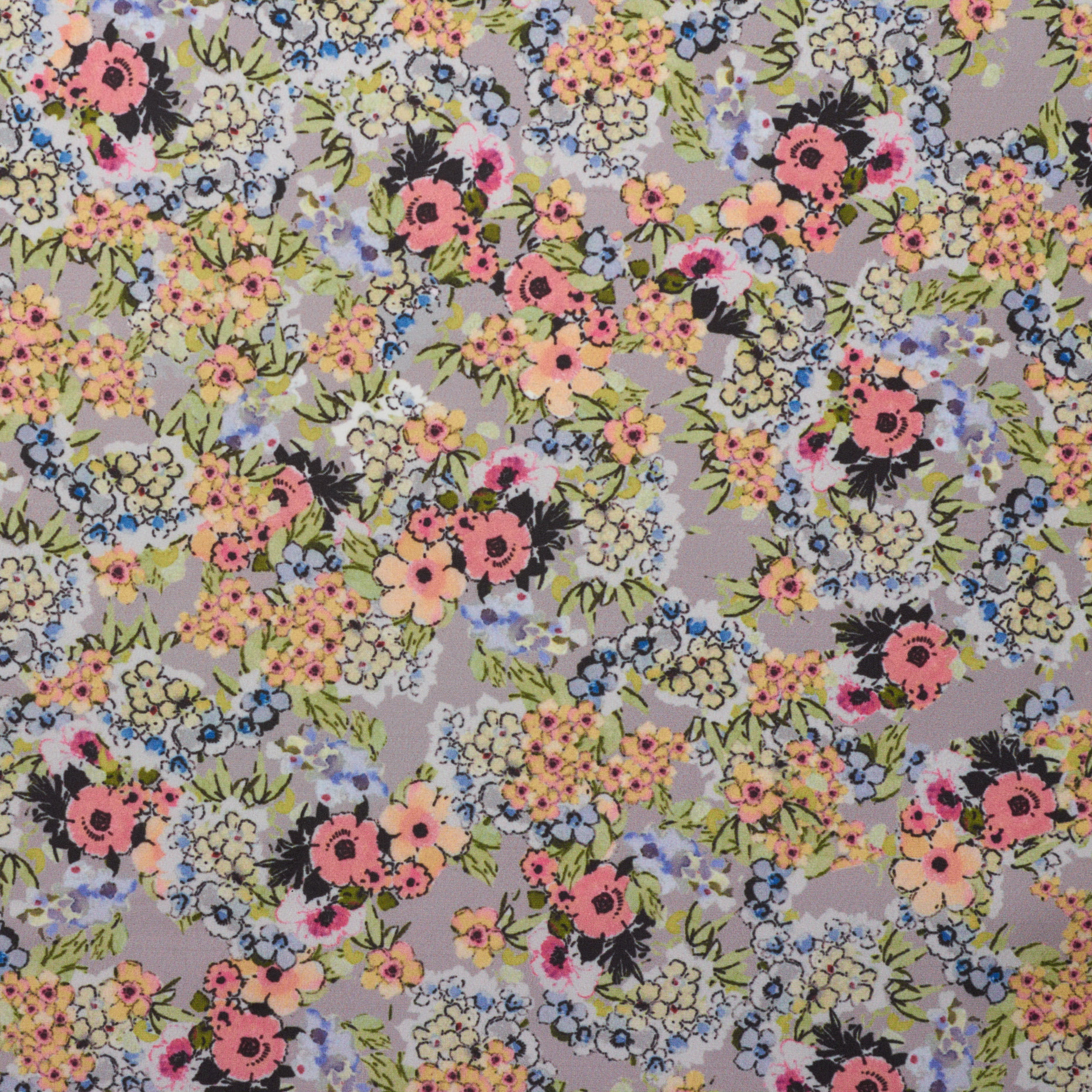 SILK EFFECT, FLORAL, VAPOR BLUE&SHELL PINK (F000026588) - Texture